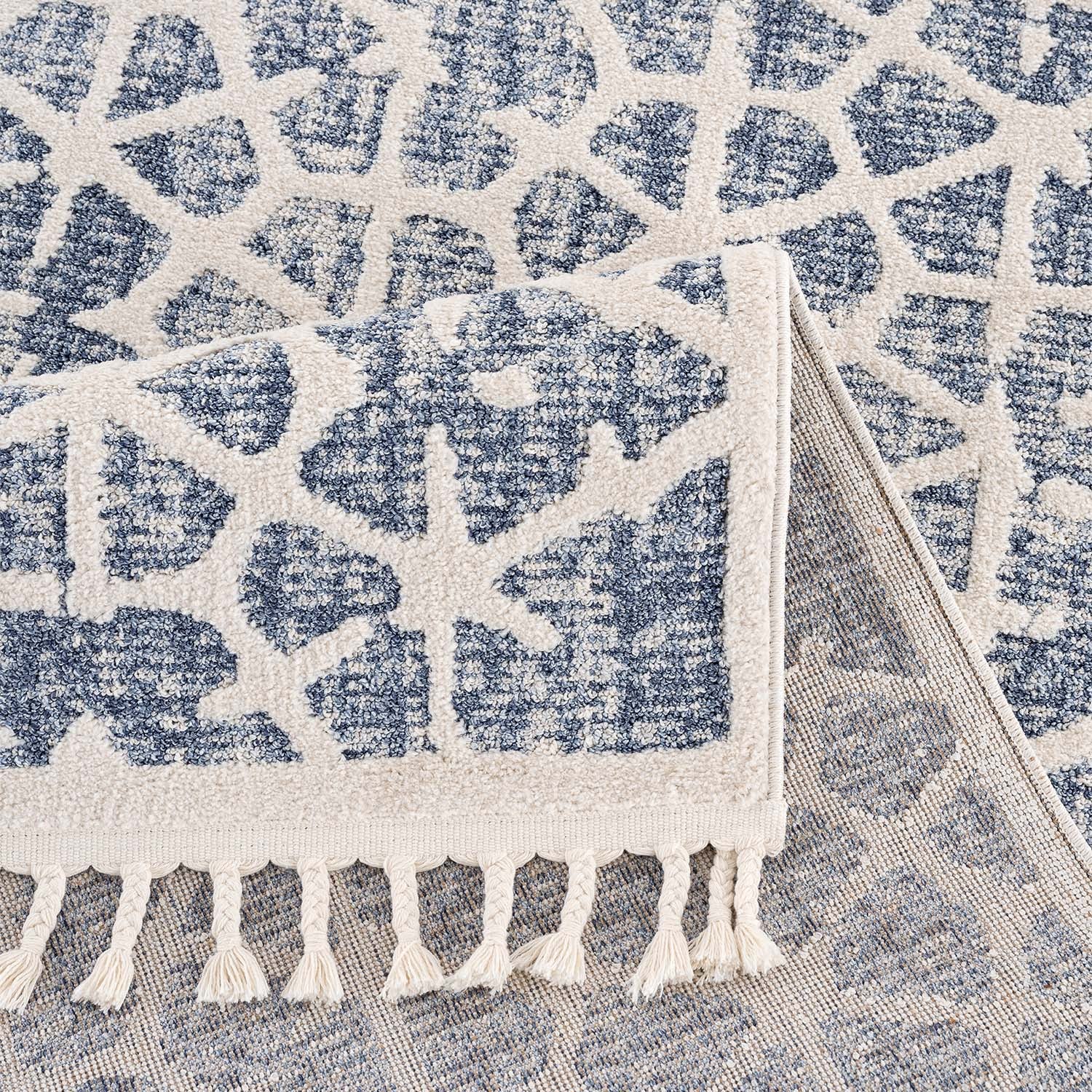 Blauw Tapijt Laagpolig Vloerkleed - Omid Modern Carving