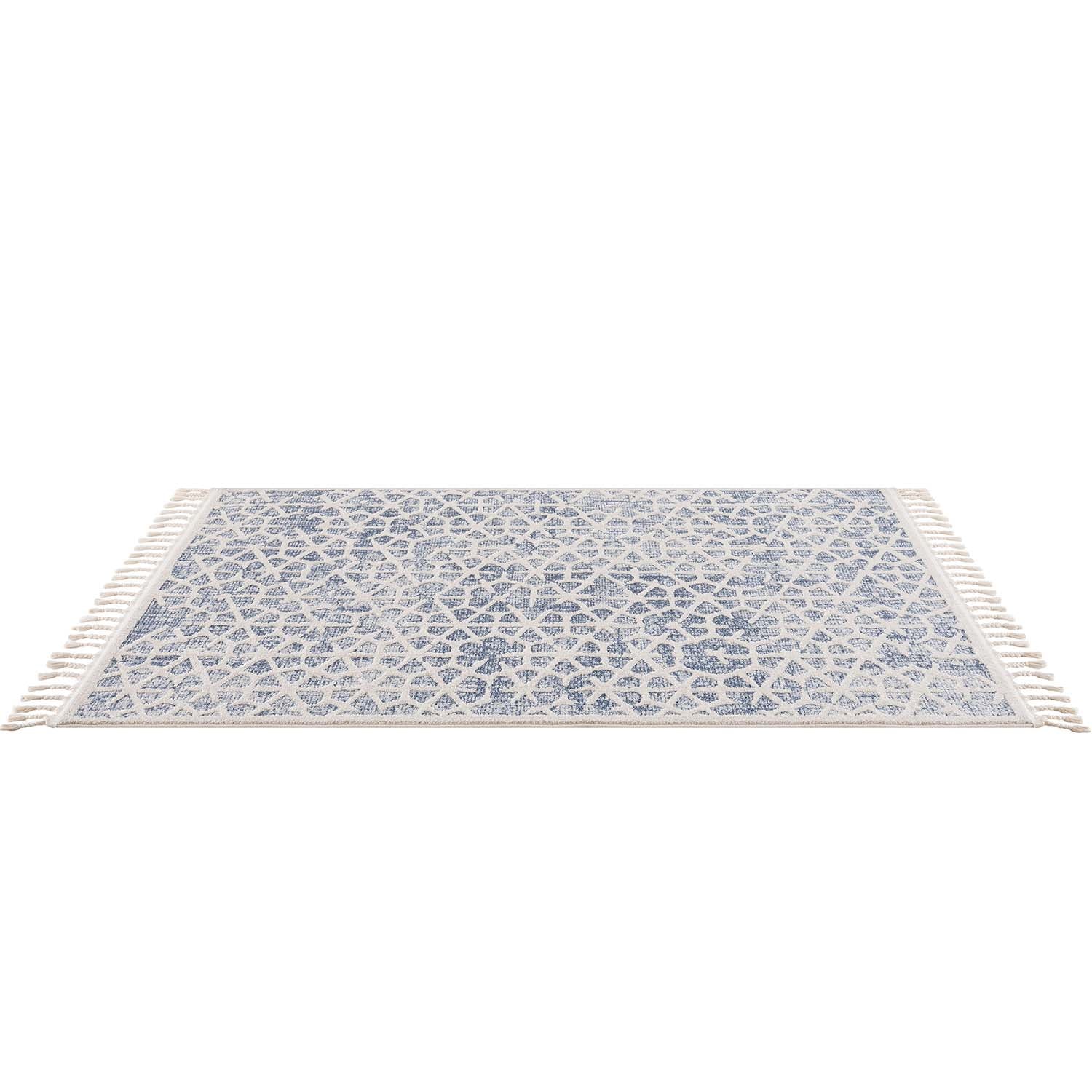 Blauw Tapijt Laagpolig Vloerkleed - Omid Modern Carving