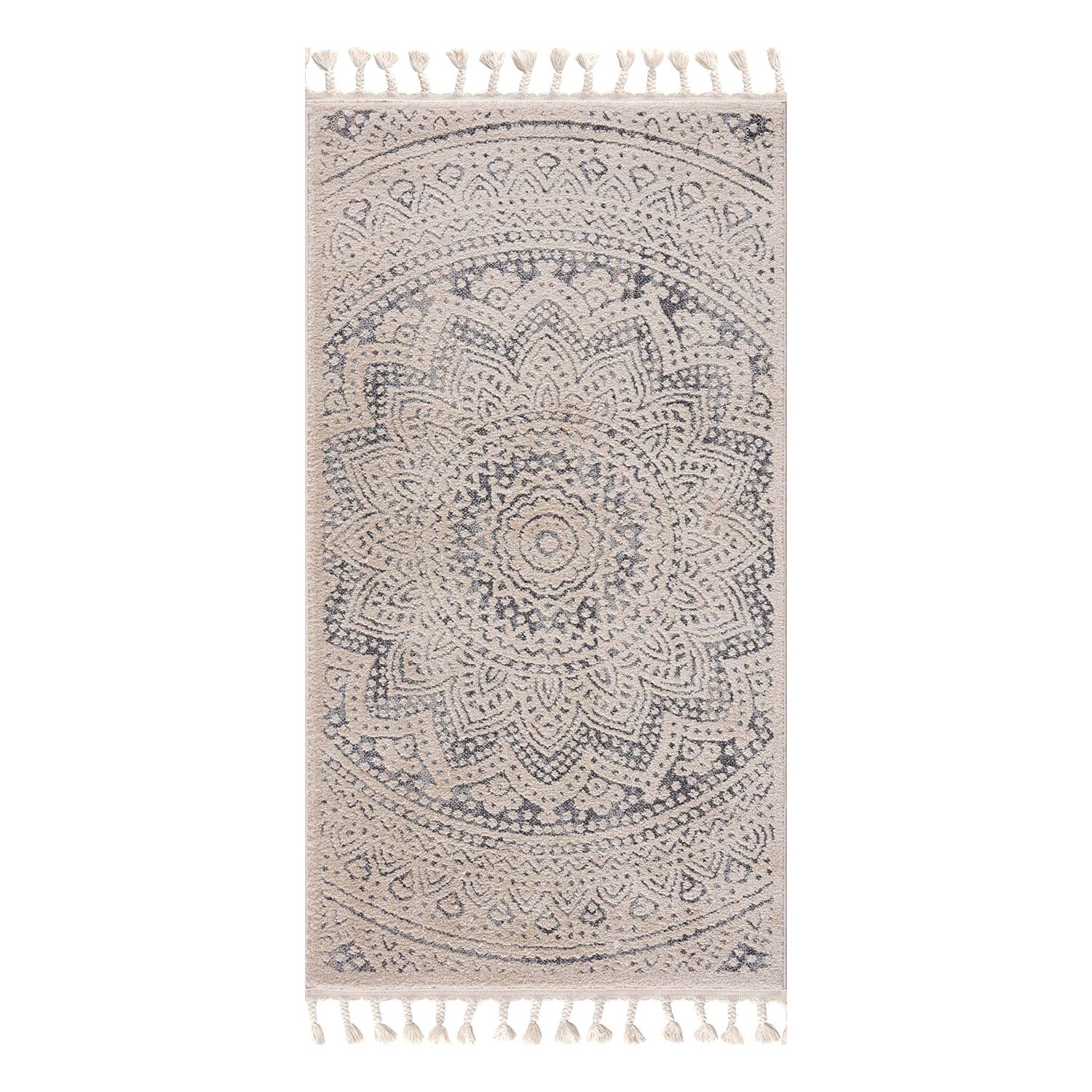 Crème Tapijt Laagpolig Vloerkleed - Omid Modern Carving