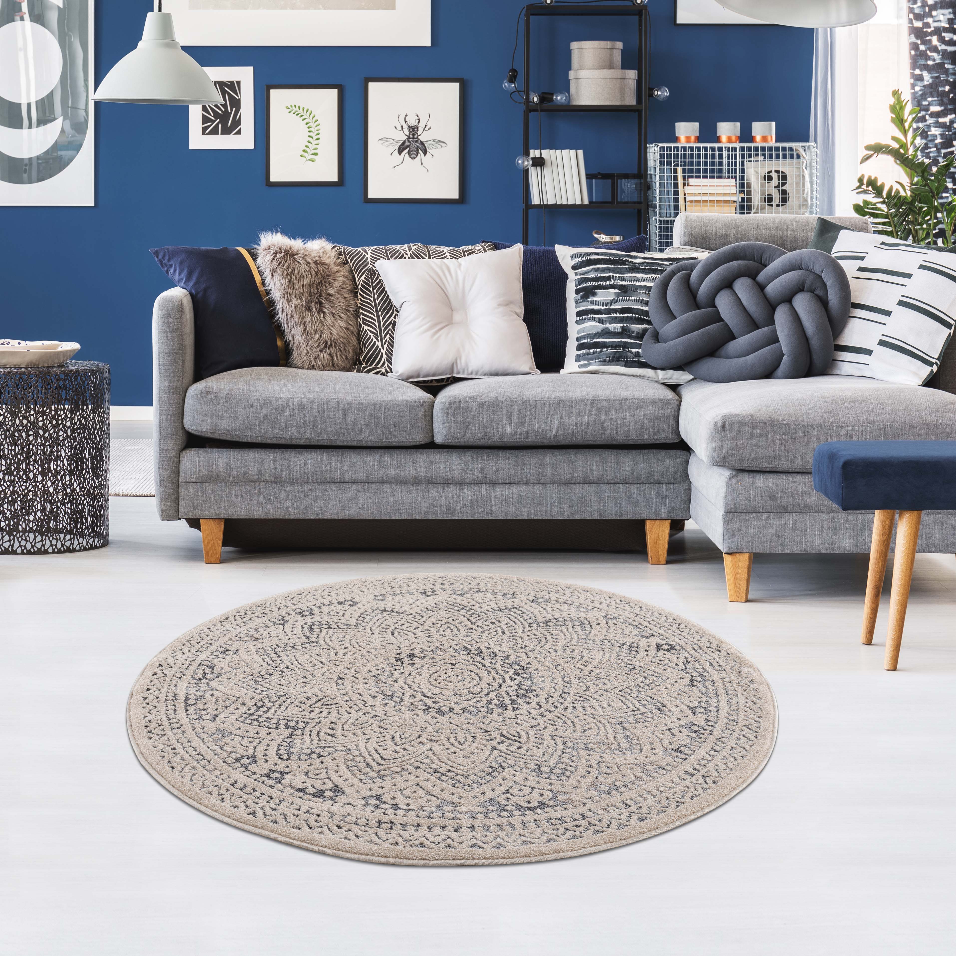 Crème Tapijt Laagpolig Vloerkleed - Omid Modern Carving