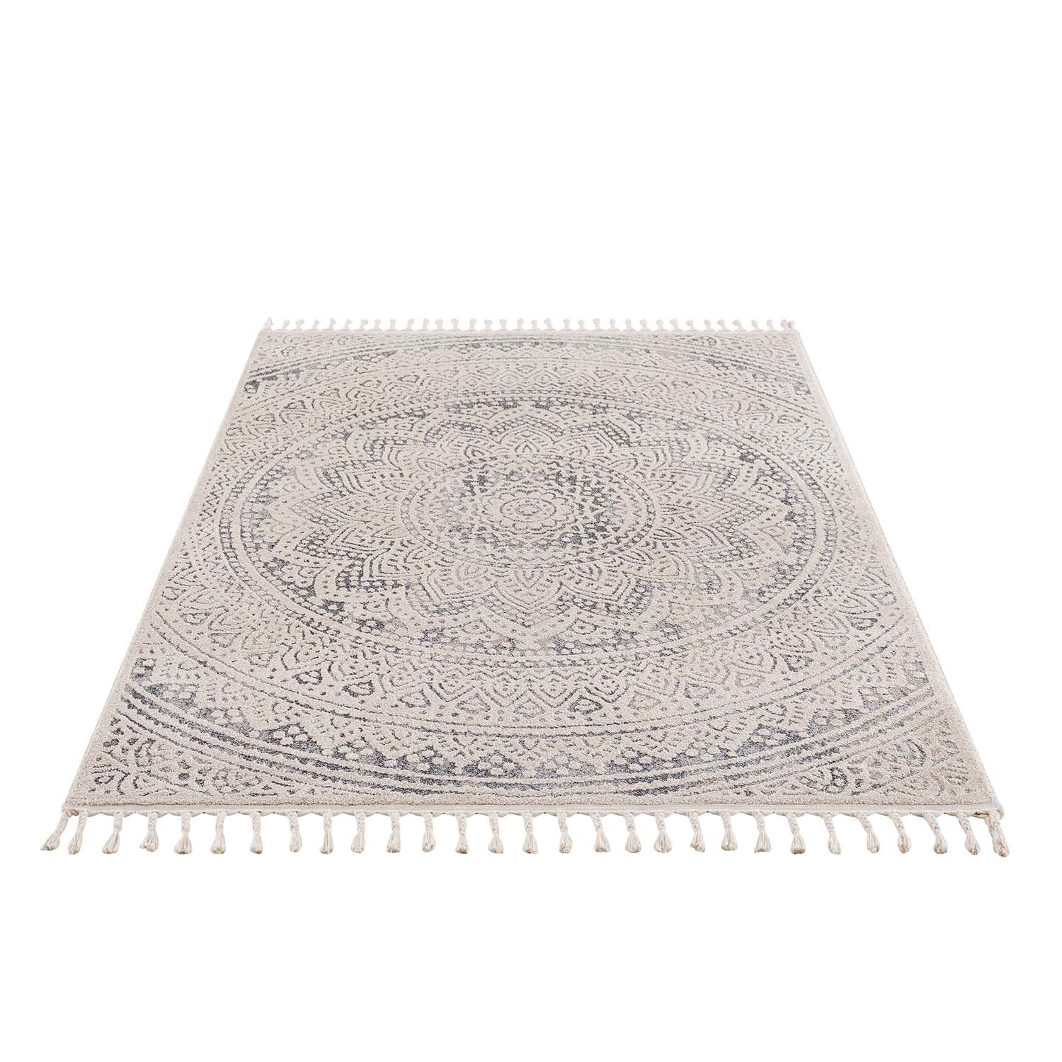 Crème Tapijt Laagpolig Vloerkleed - Omid Modern Carving