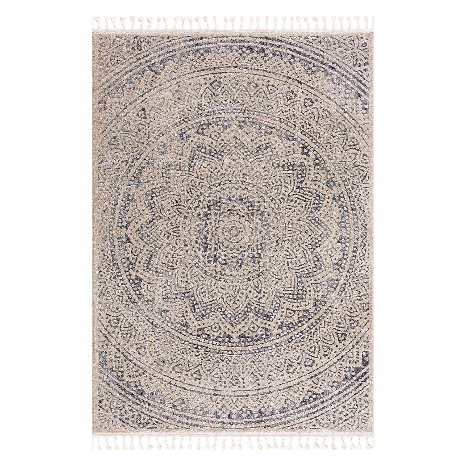 Crème Tapijt Laagpolig Vloerkleed - Omid Modern Carving