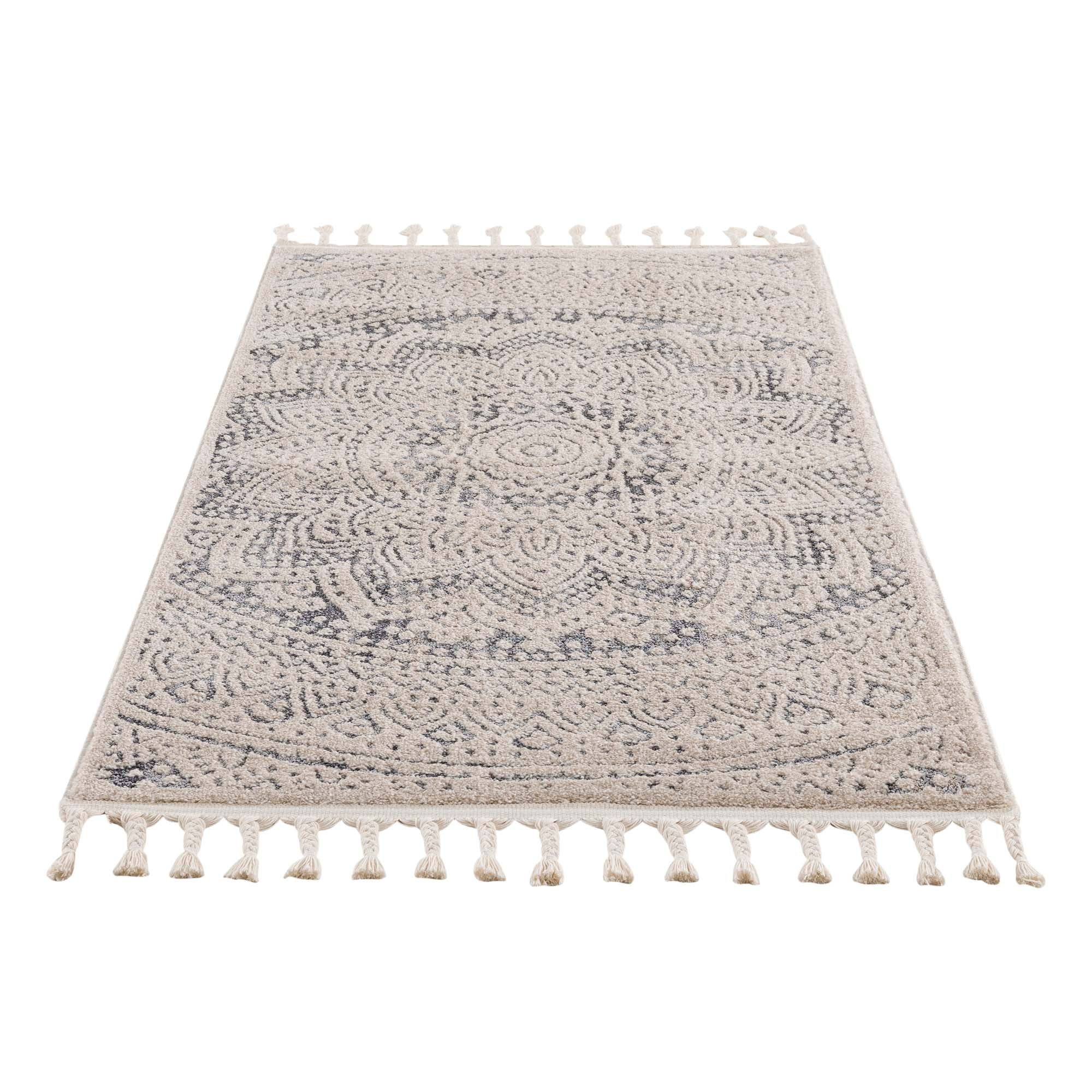 Crème Tapijt Laagpolig Vloerkleed - Omid Modern Carving