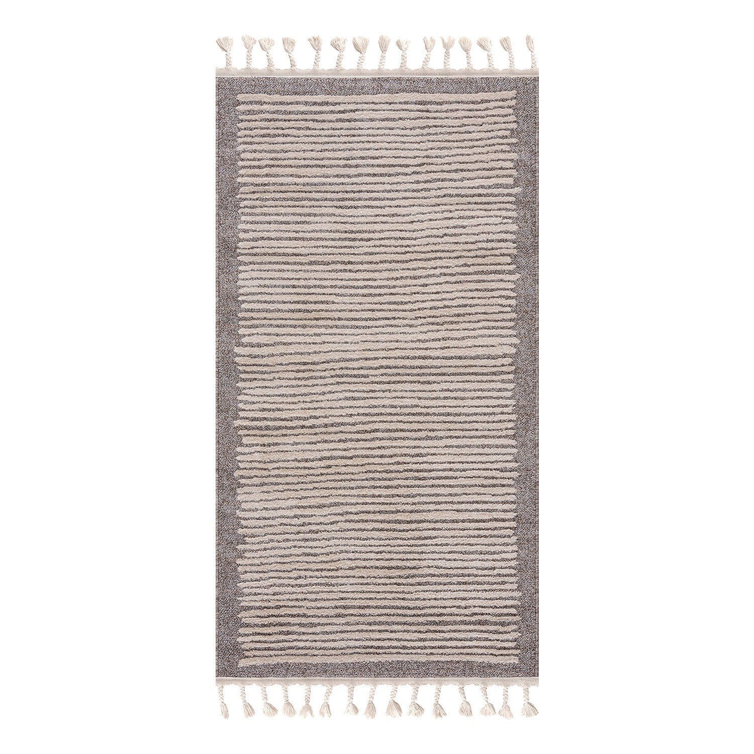 Beige Tapijt Laagpolig Vloerkleed - Omid Modern Carving