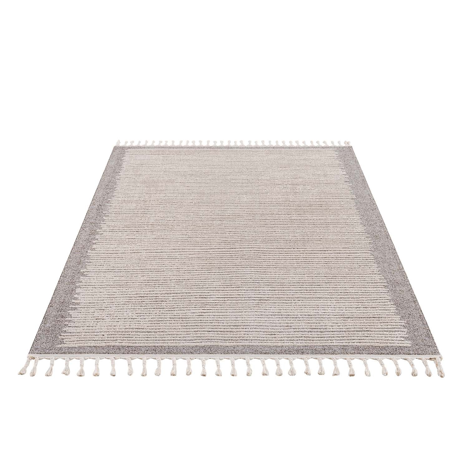 Beige Tapijt Laagpolig Vloerkleed - Omid Modern Carving