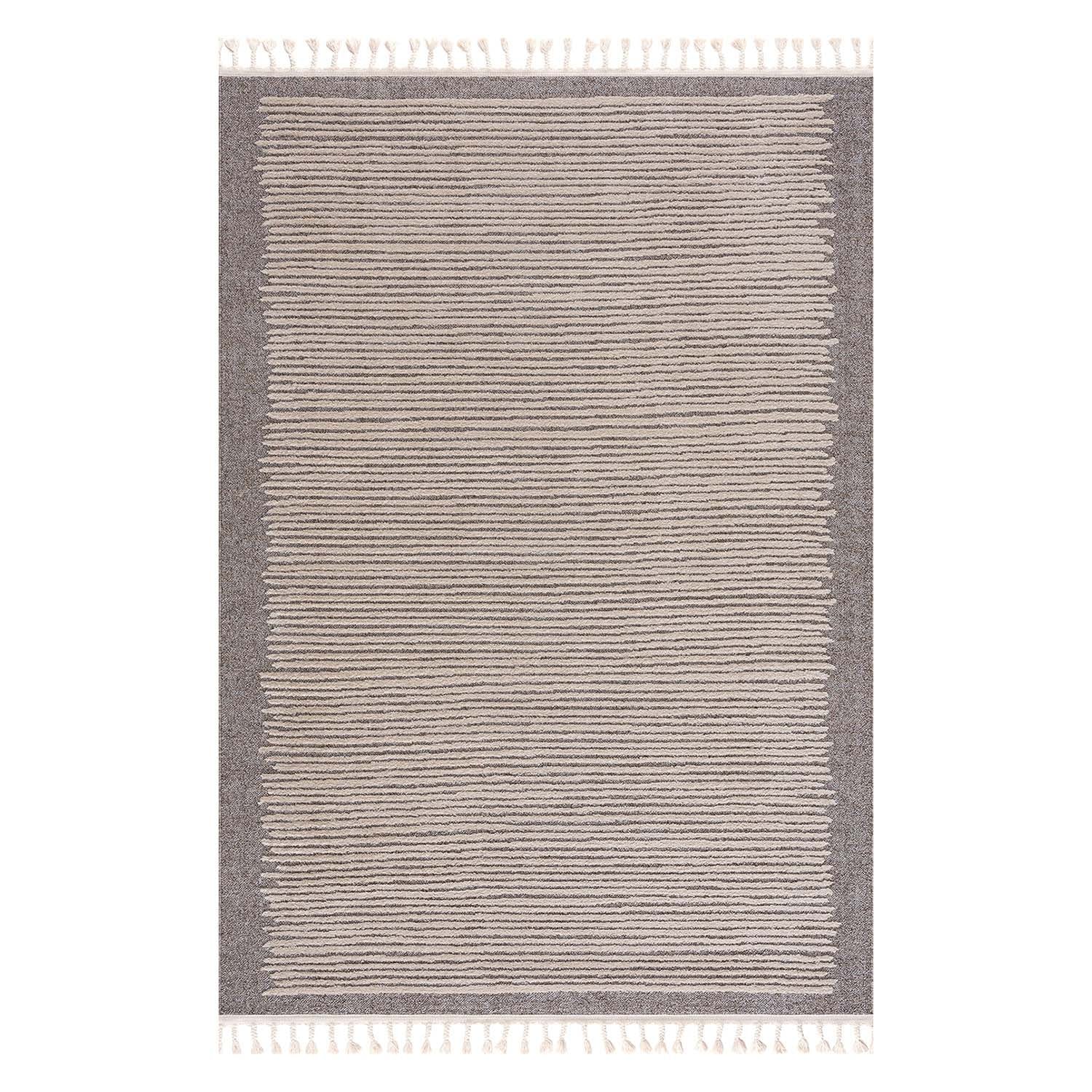 Beige Tapijt Laagpolig Vloerkleed - Omid Modern Carving