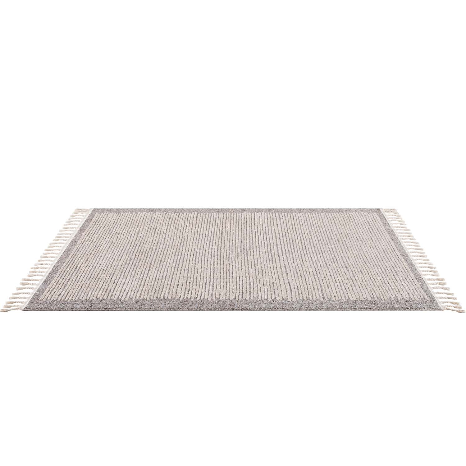 Beige Tapijt Laagpolig Vloerkleed - Omid Modern Carving
