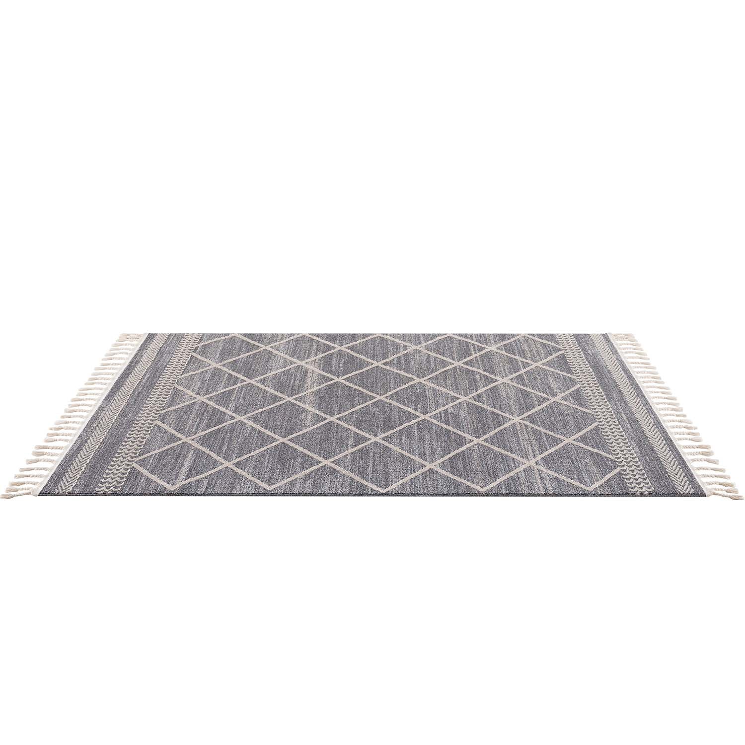 Grijs Tapijt Laagpolig Vloerkleed - Omid Modern Carving