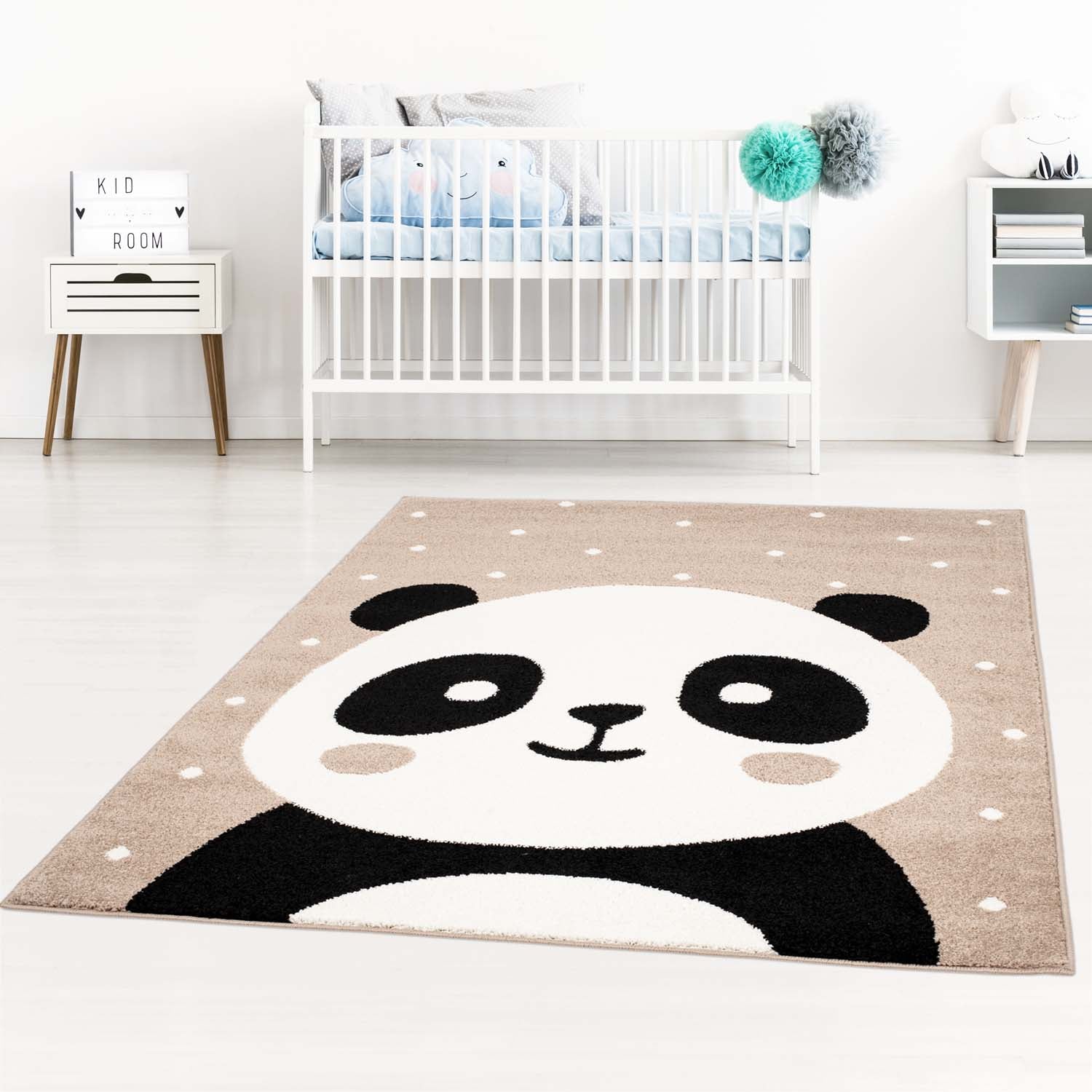 Kindertapijt Omid Pandaoogjes Beige Vloerkleed - Omid Carpets