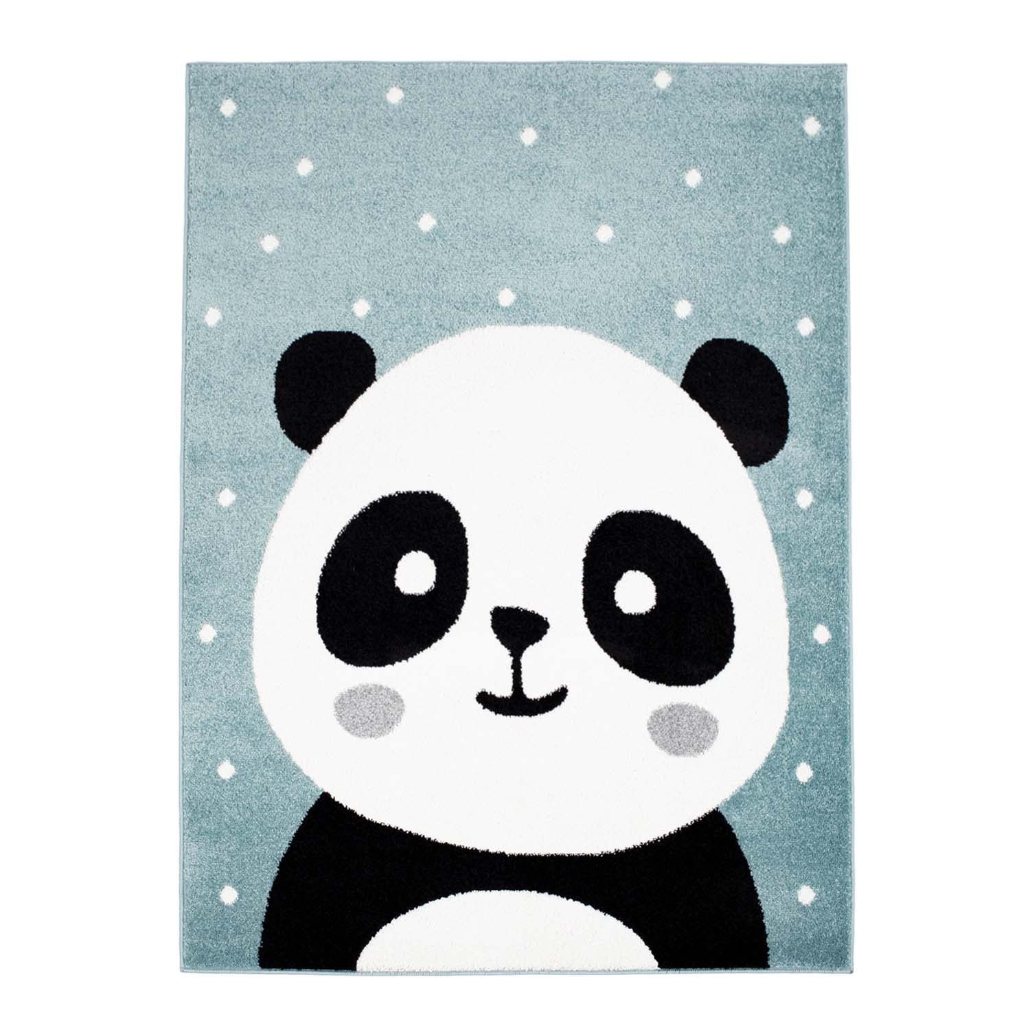 Kindertapijt Omid Pandaoogjes Blauw Vloerkleed - Omid Carpets