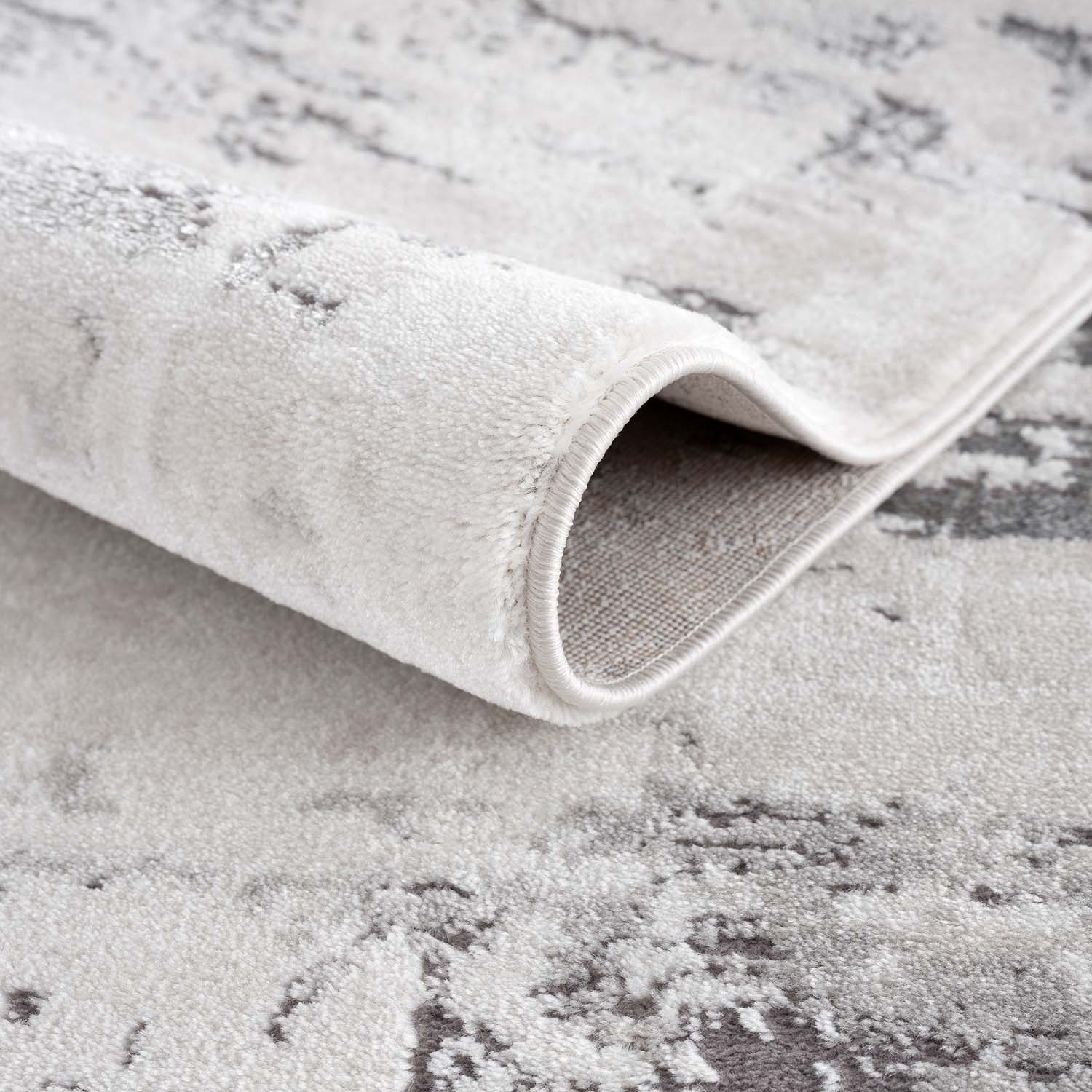 Grijs Tapijt Laagpolig Vloerkleed - Omid Marble Love