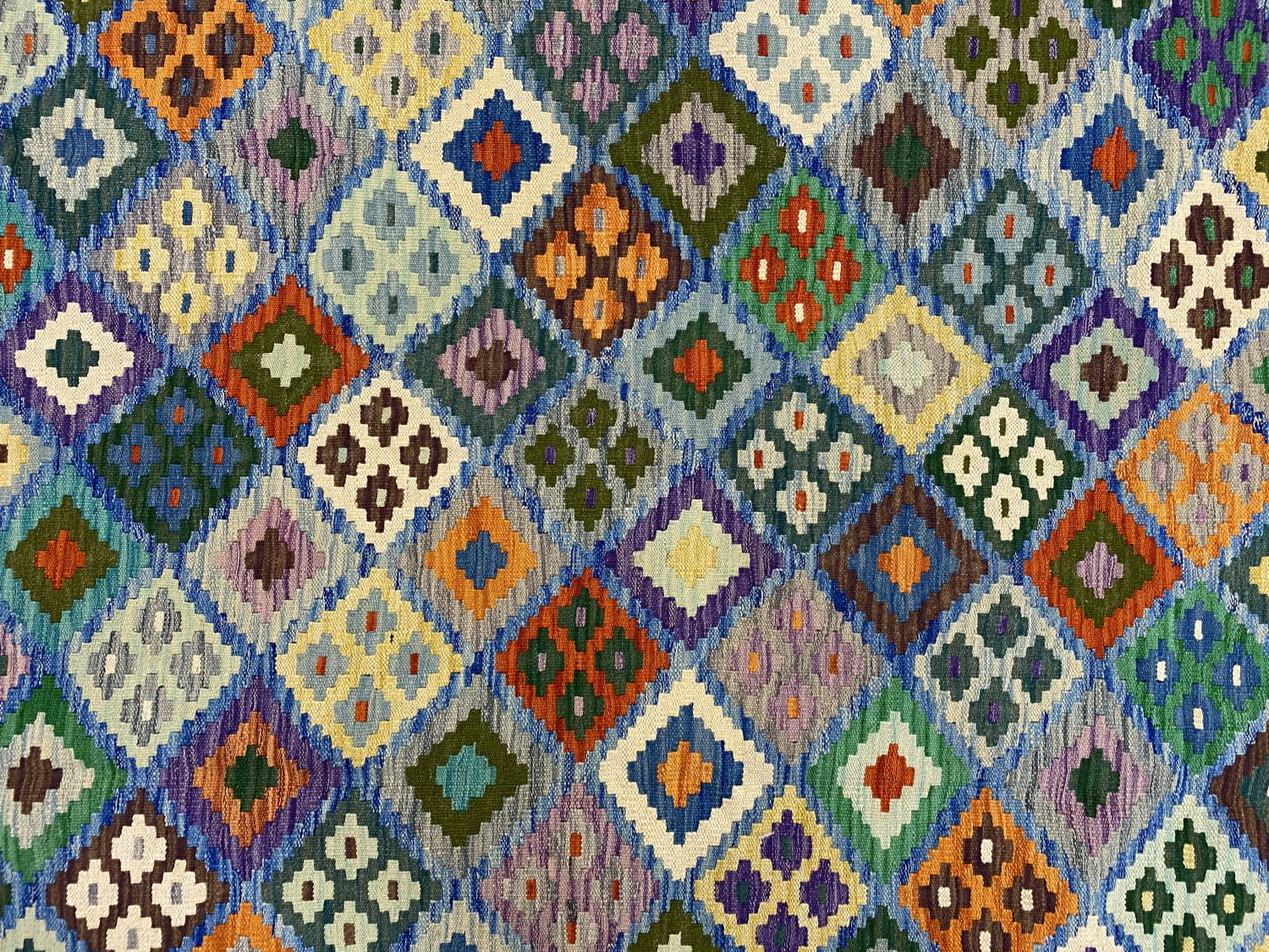 Kleurrijk Tapijt Laagpolig Handgeweven Wollen Vloerkleed - Omid Afghan Kelim 238x177cm