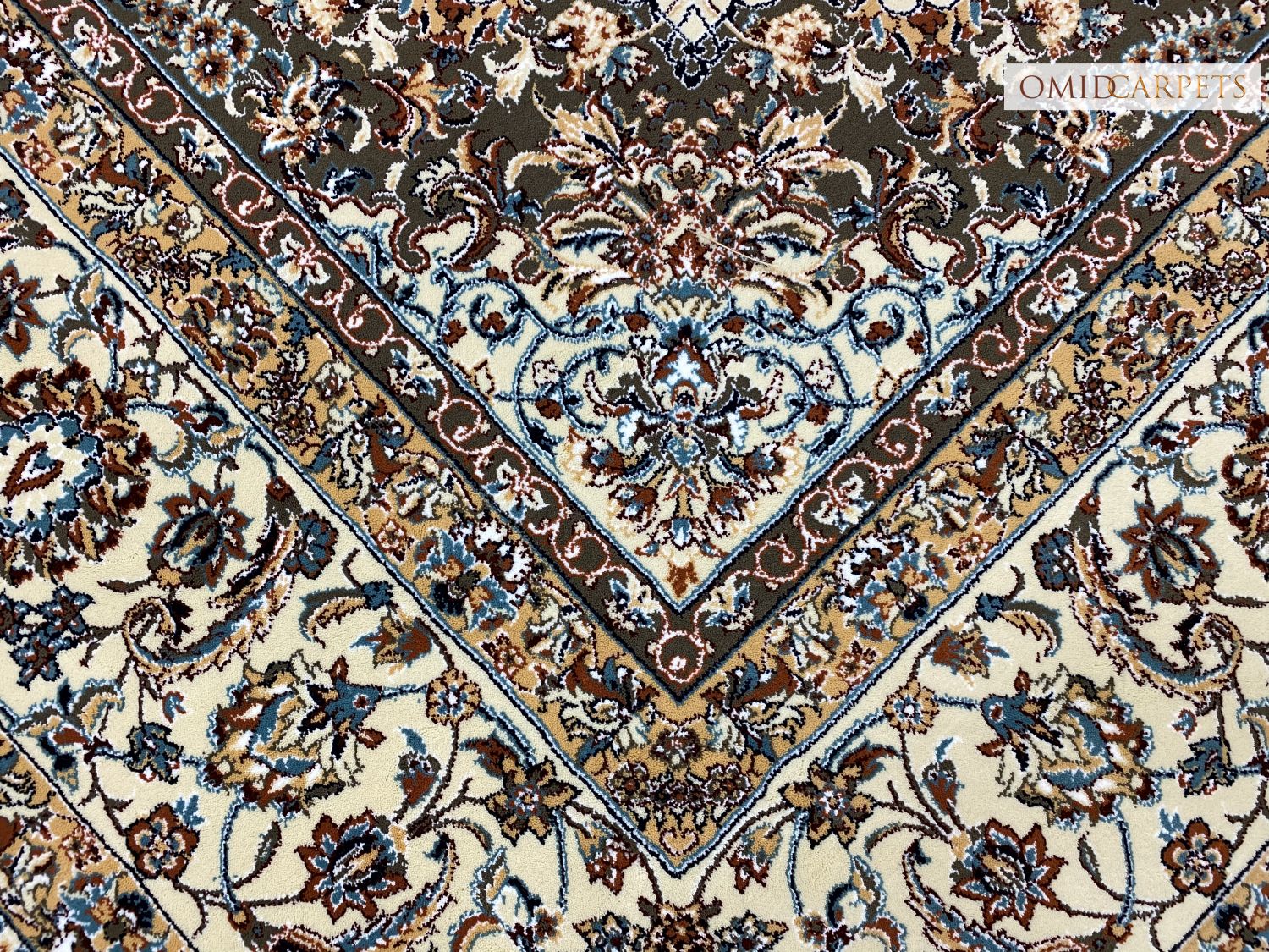 قالین 700 شانه * Crème Tapijt Laagpolig Klassiek Vloerkleed - Omid Premium Classic - 1,5 Miljoen punten/m²