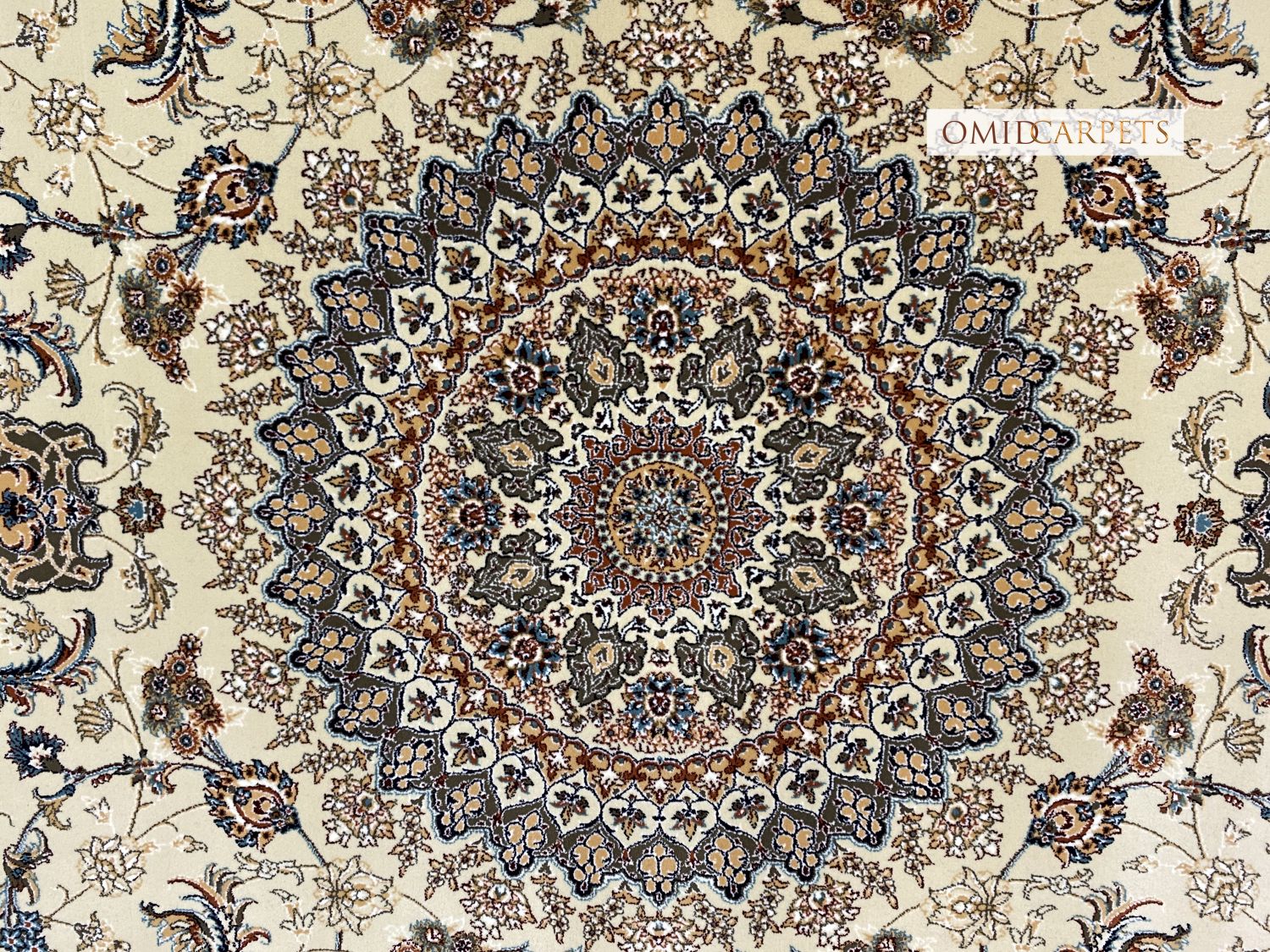 قالین 700 شانه * Crème Tapijt Laagpolig Klassiek Vloerkleed - Omid Premium Classic - 1,5 Miljoen punten/m²