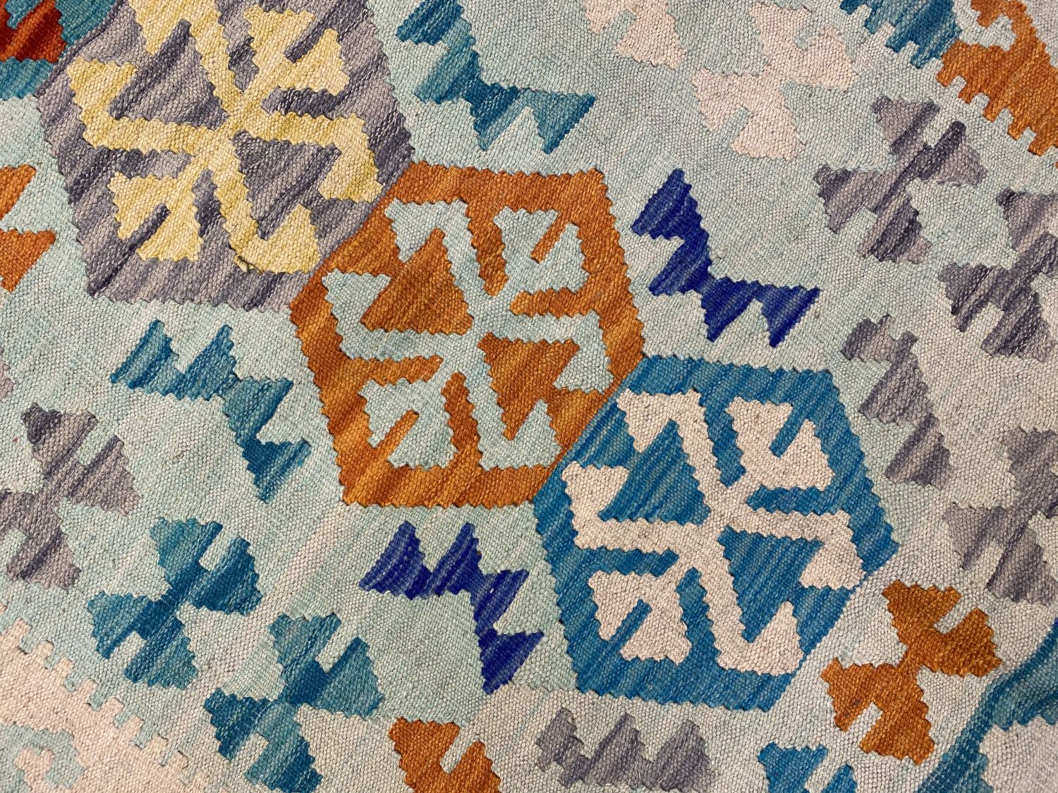 Kleurrijk Tapijt Laagpolig Handgeweven Wollen Vloerkleed - Omid Afghan Kelim Loper 297x81cm - Omid Carpets