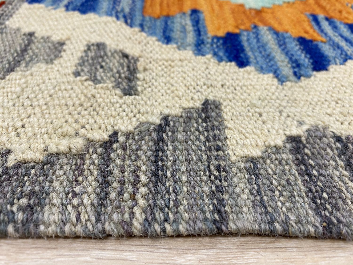 Kleurrijk Tapijt Laagpolig Handgeweven Wollen Vloerkleed - Omid Afghan Kelim 240x175cm