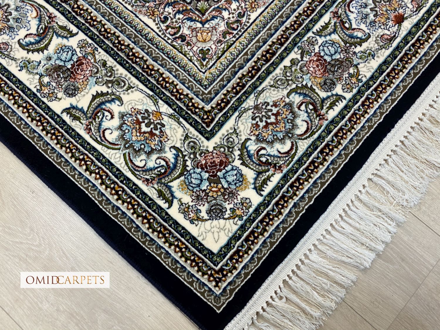 قالین 700 شانه * Blauw Tapijt Laagpolig Klassiek Vloerkleed - Omid Premium Classic - 1,5 Miljoen punten/m²