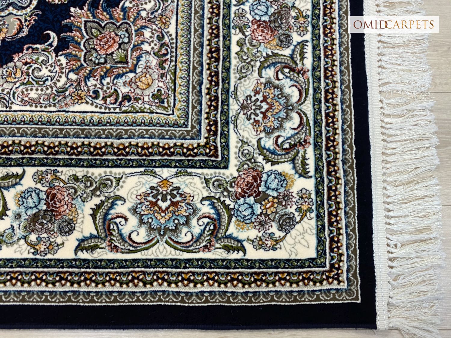 قالین 700 شانه * Blauw Tapijt Laagpolig Klassiek Vloerkleed - Omid Premium Classic - 1,5 Miljoen punten/m²