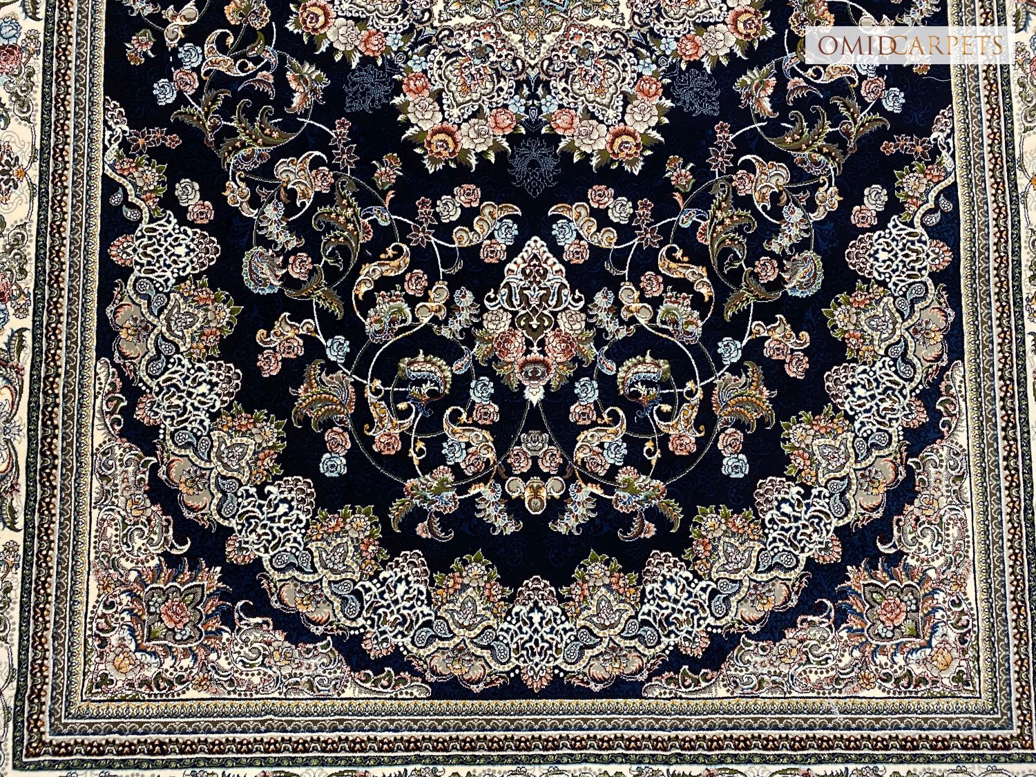 قالین 700 شانه * Blauw Tapijt Laagpolig Klassiek Vloerkleed - Omid Premium Classic - 1,5 Miljoen punten/m²