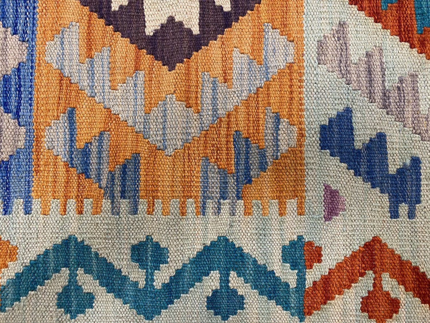 Kleurrijk Tapijt Laagpolig Handgeweven Wollen Vloerkleed - Omid Afghan Kelim 247x179cm