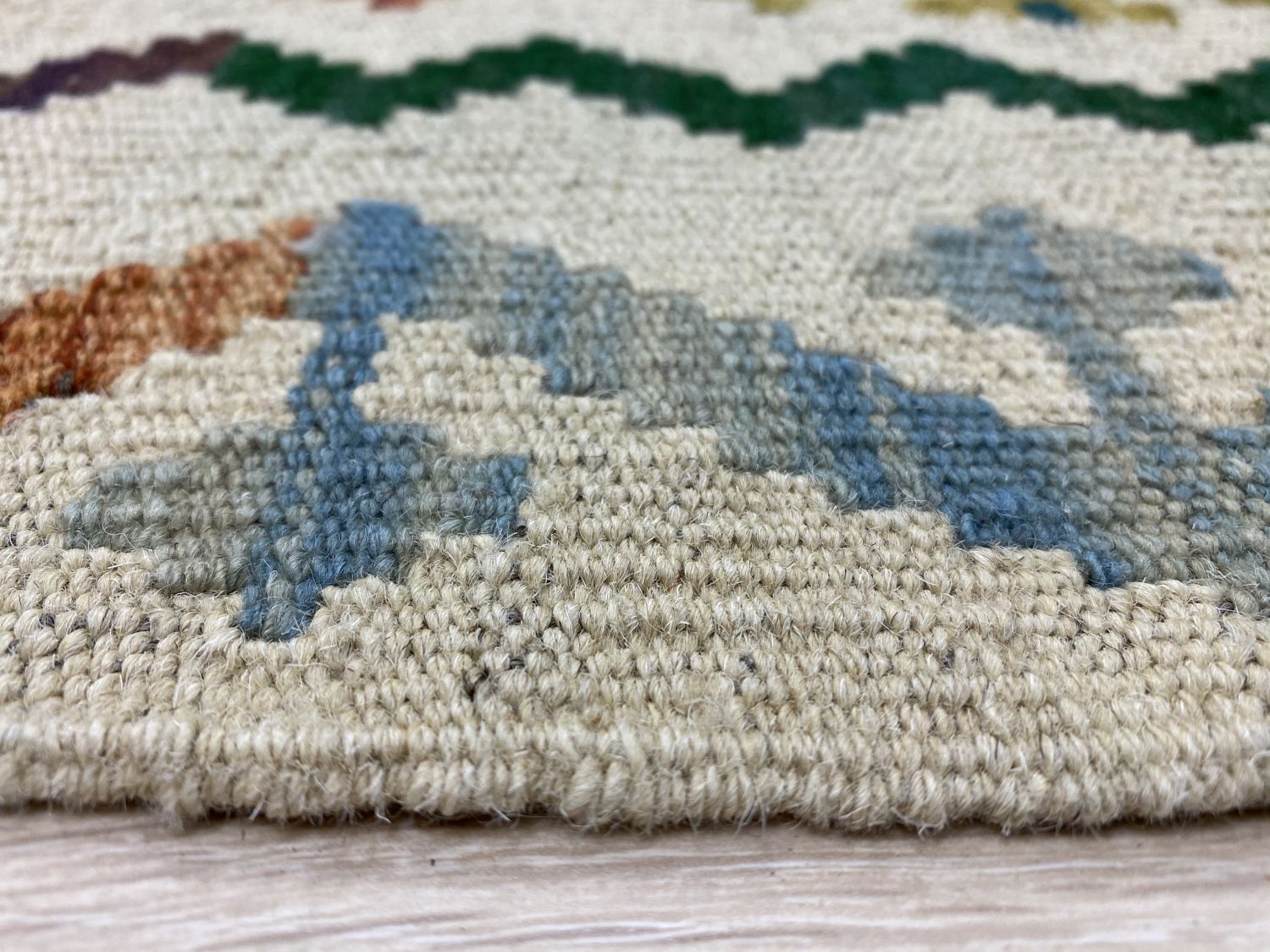 Kleurrijk Tapijt Laagpolig Handgeweven Wollen Vloerkleed - Omid Afghan Kelim 292x205cm