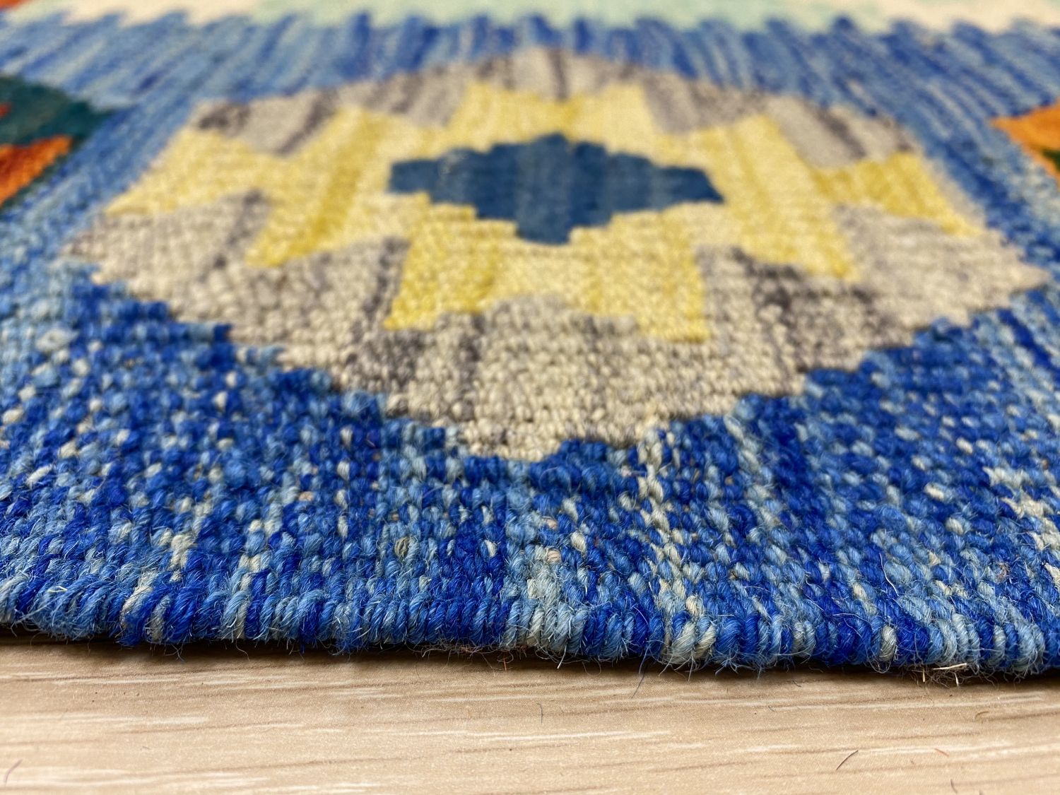 Kleurrijk Tapijt Laagpolig Handgeweven Wollen Vloerkleed - Omid Afghan Kelim 304x209cm