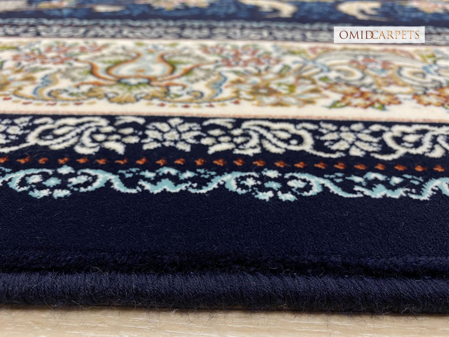 Blauw Tapijt Laagpolig Klassiek Vloerkleed - Omid Premium Classic - 1,5 Miljoen punten/m²