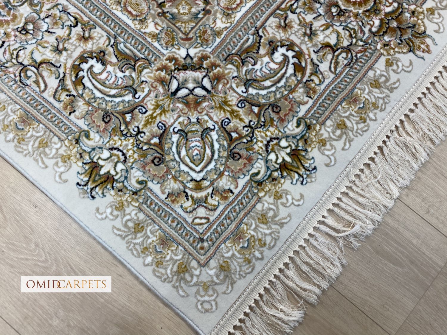 قالین 700 شانه * Crème Tapijt Laagpolig Klassiek Vloerkleed - Omid Premium Classic - 1,5 Miljoen punten/m²