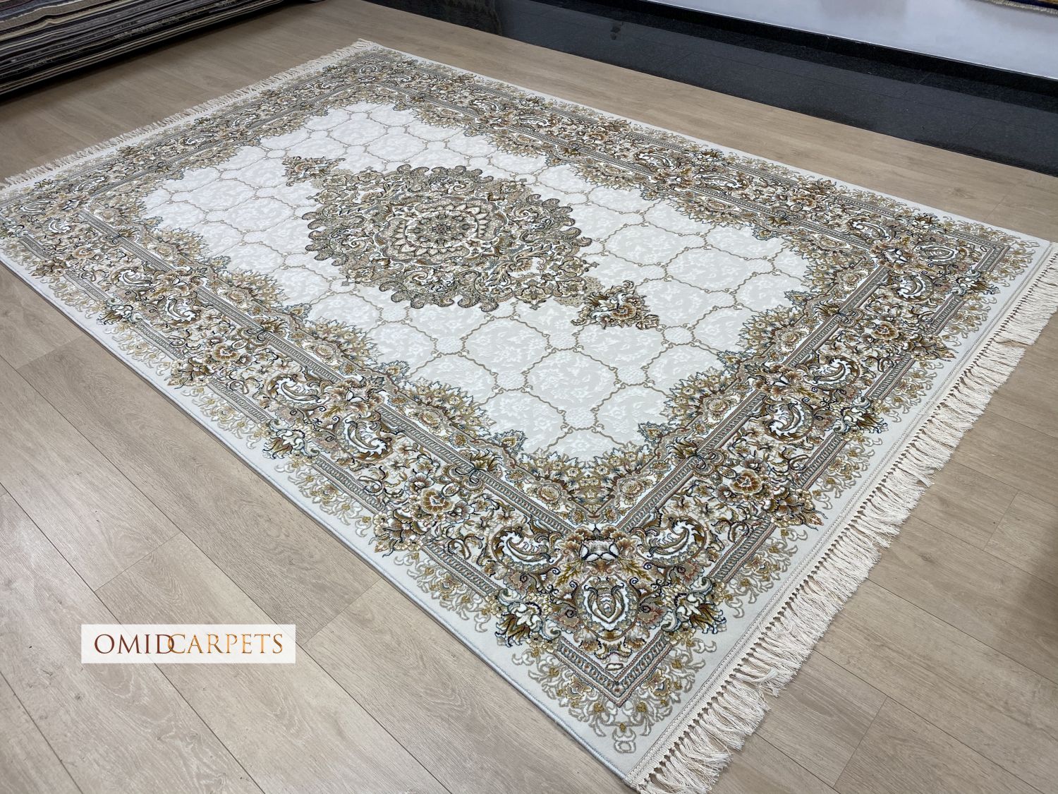 قالین 700 شانه * Crème Tapijt Laagpolig Klassiek Vloerkleed - Omid Premium Classic - 1,5 Miljoen punten/m²