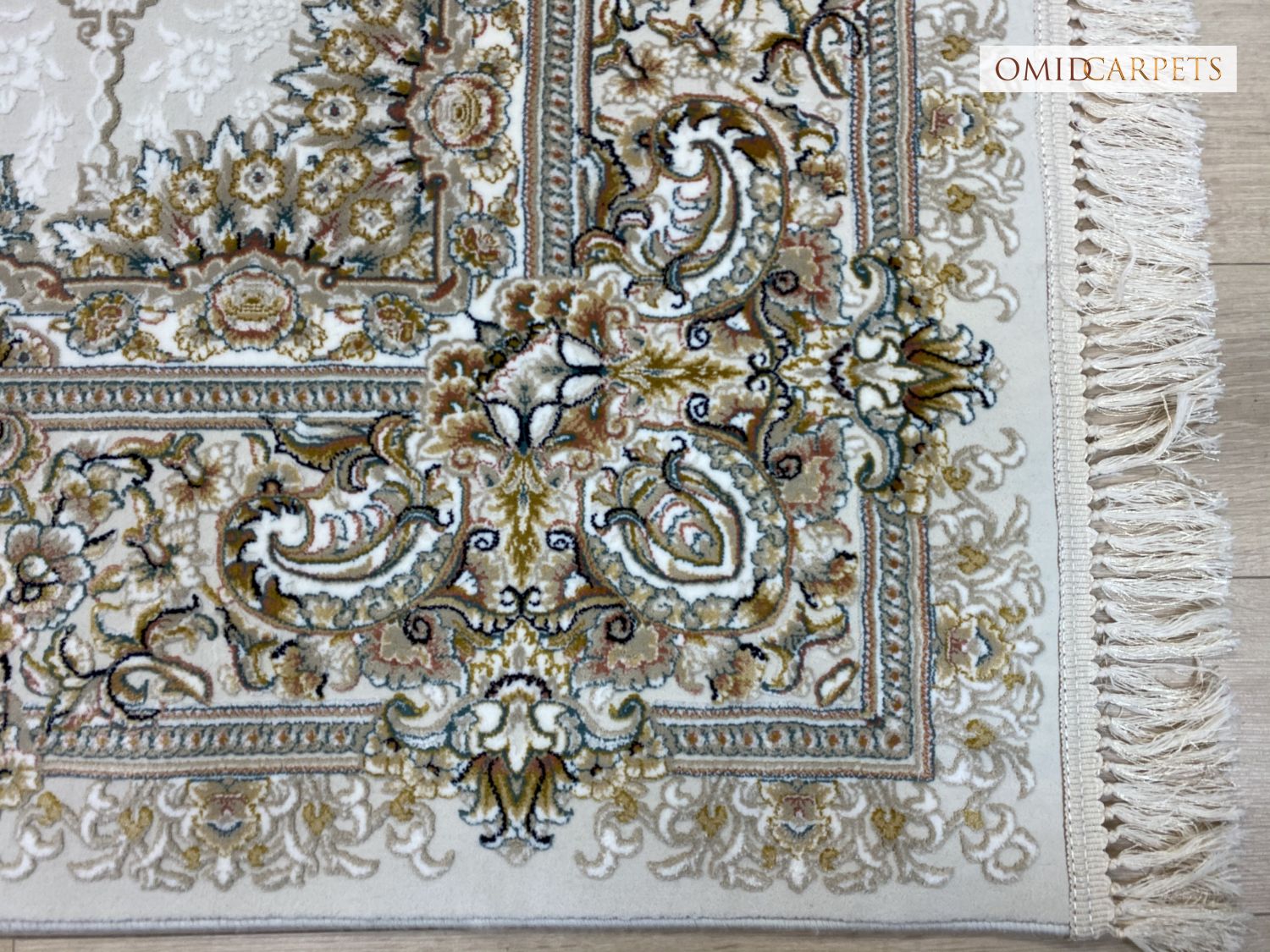 قالین 700 شانه * Crème Tapijt Laagpolig Klassiek Vloerkleed - Omid Premium Classic - 1,5 Miljoen punten/m²
