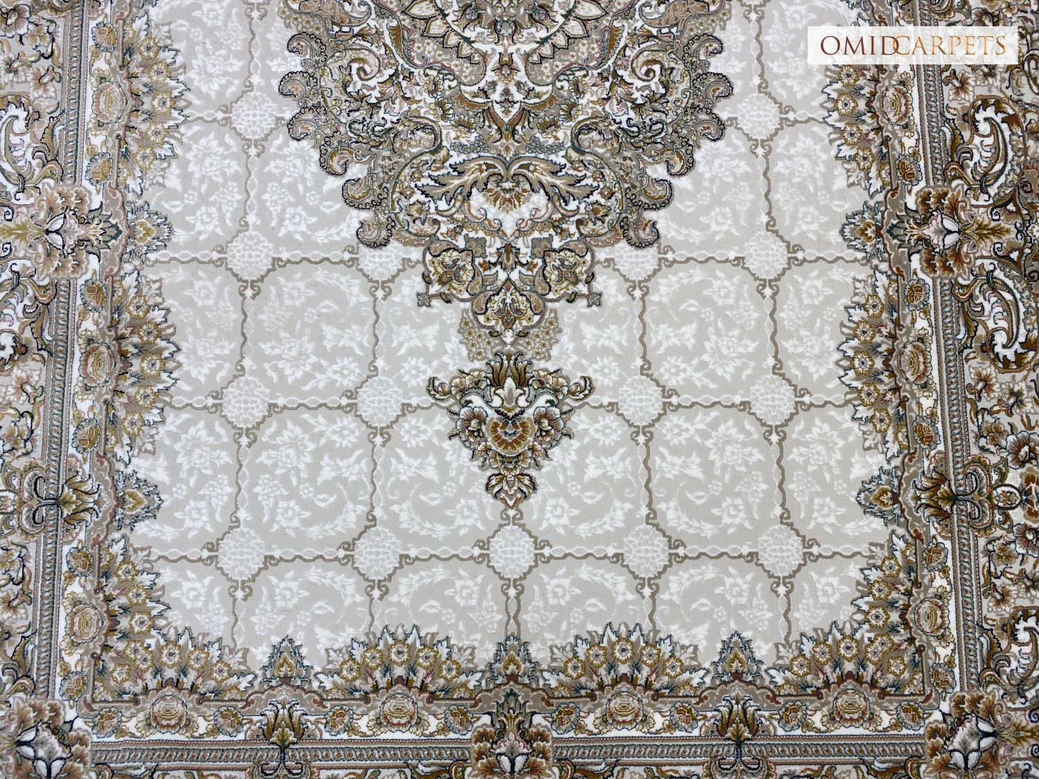 قالین 700 شانه * Crème Tapijt Laagpolig Klassiek Vloerkleed - Omid Premium Classic - 1,5 Miljoen punten/m²
