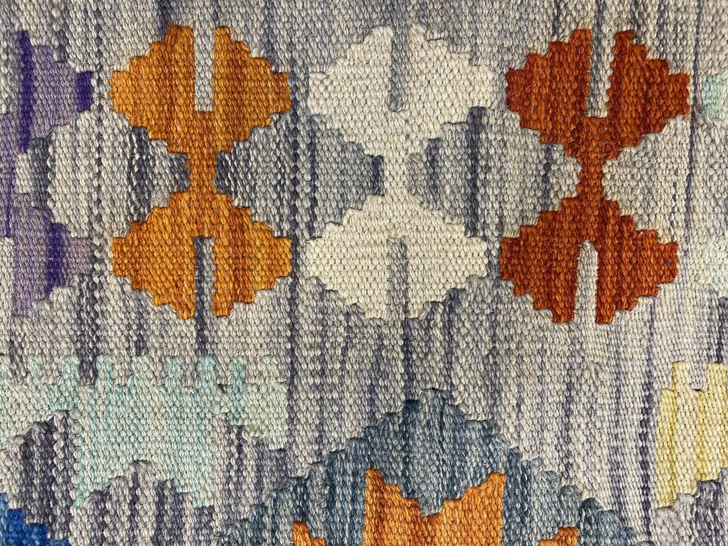 Kleurrijk Tapijt Laagpolig Handgeweven Wollen Vloerkleed - Omid Afghan Kelim 151x104cm