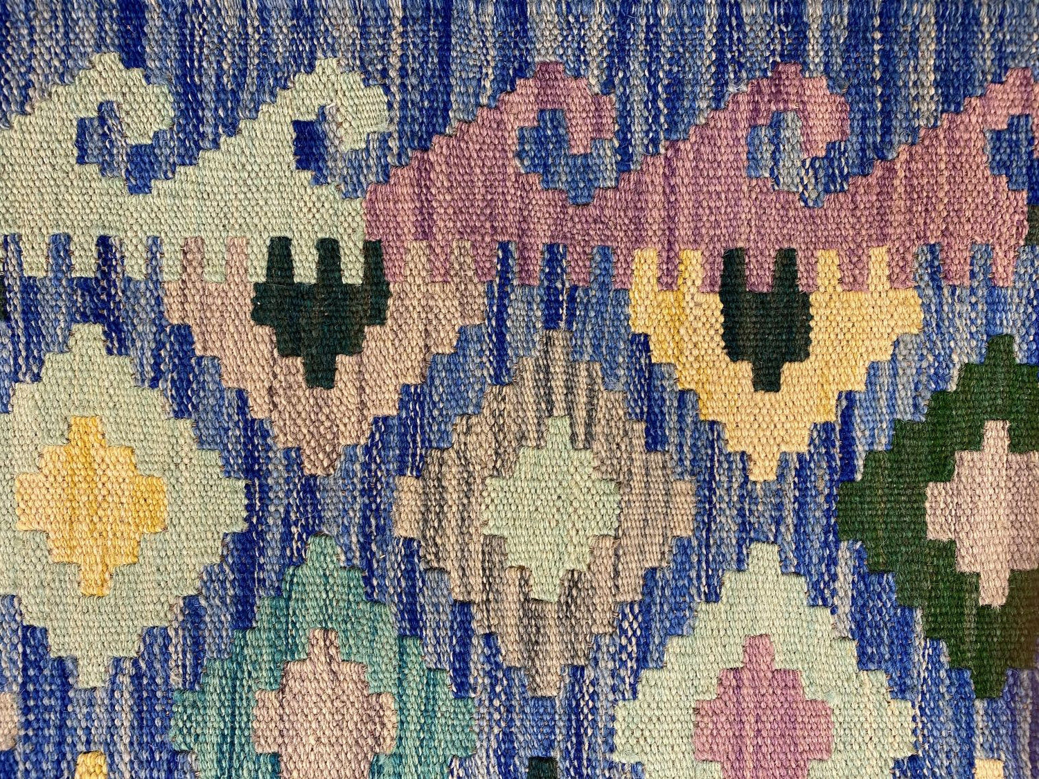 Kleurrijk Tapijt Laagpolig Handgeweven Wollen Vloerkleed - Omid Afghan Kelim 148x104cm