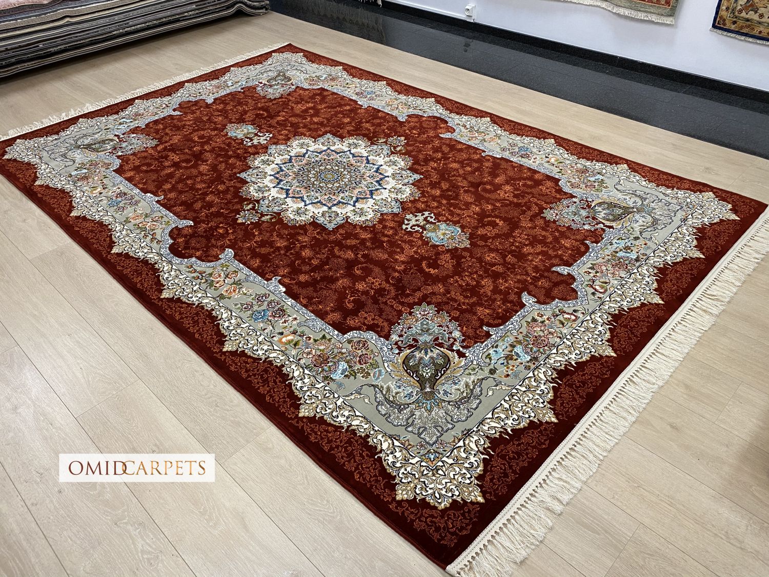 قالین 700 شانه * Rood Tapijt Laagpolig Klassiek Vloerkleed - Omid Premium Classic - 1,5 Miljoen punten/m²