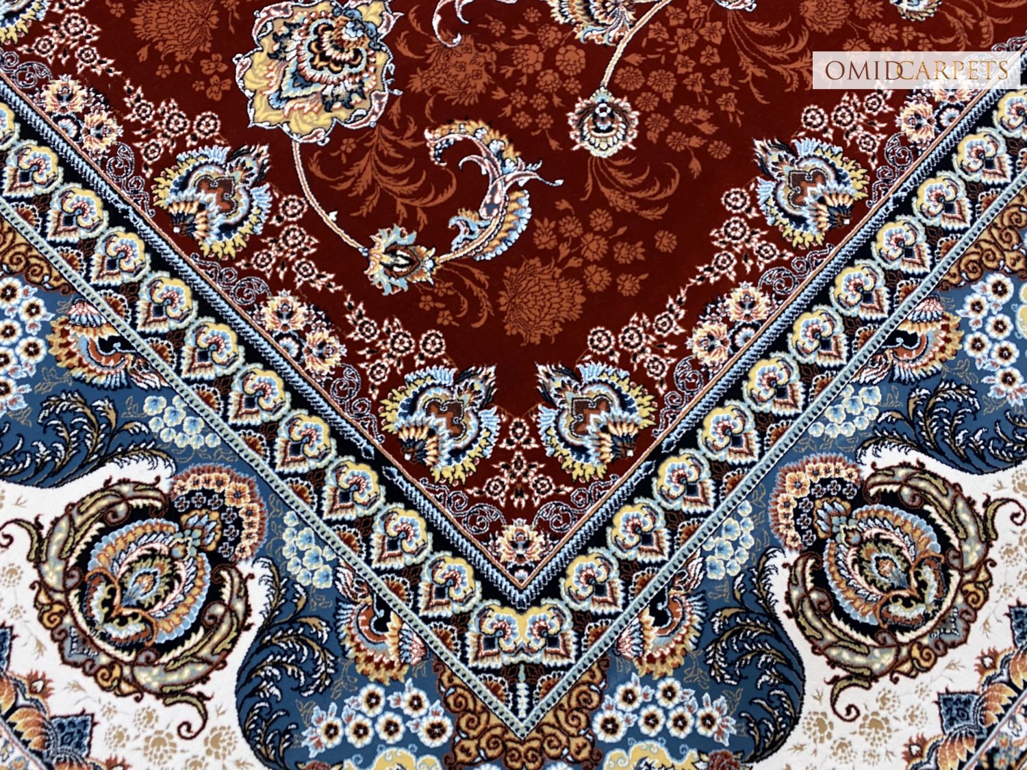 قالین 1200 شانه * Rood Tapijt Laagpolig Klassiek Vloerkleed - Omid Premium Classic Hand Look - 3 Miljoen punten/m²