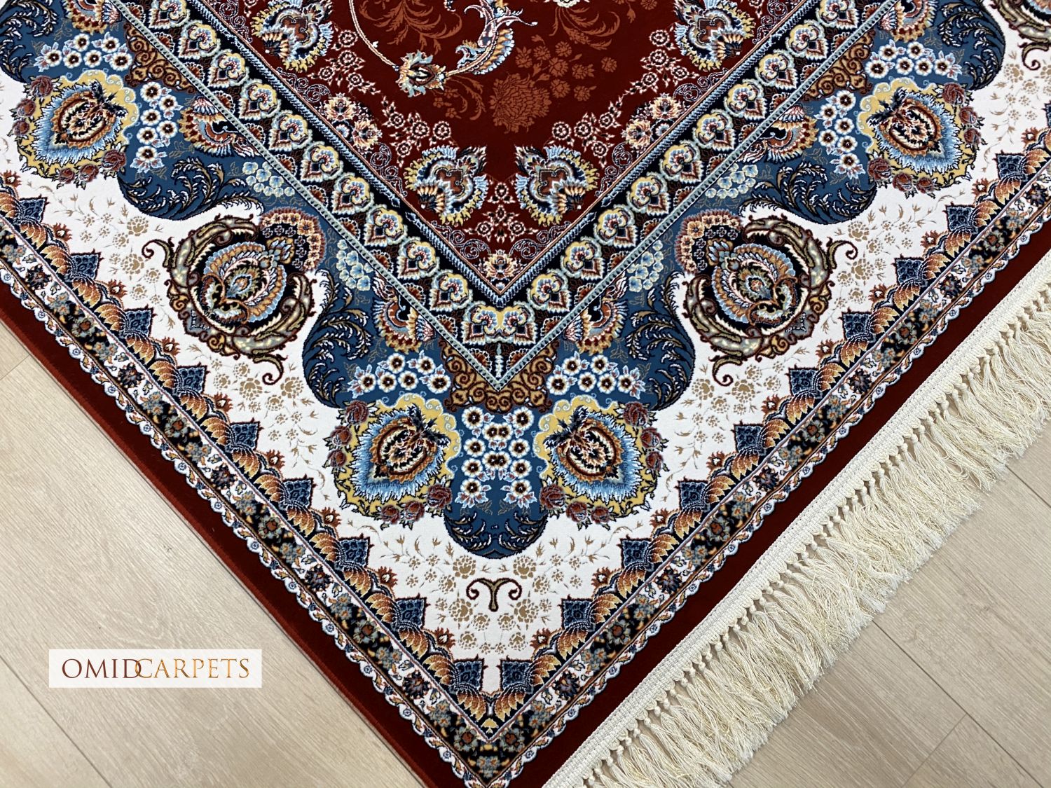 قالین 1200 شانه * Rood Tapijt Laagpolig Klassiek Vloerkleed - Omid Premium Classic Hand Look - 3 Miljoen punten/m²