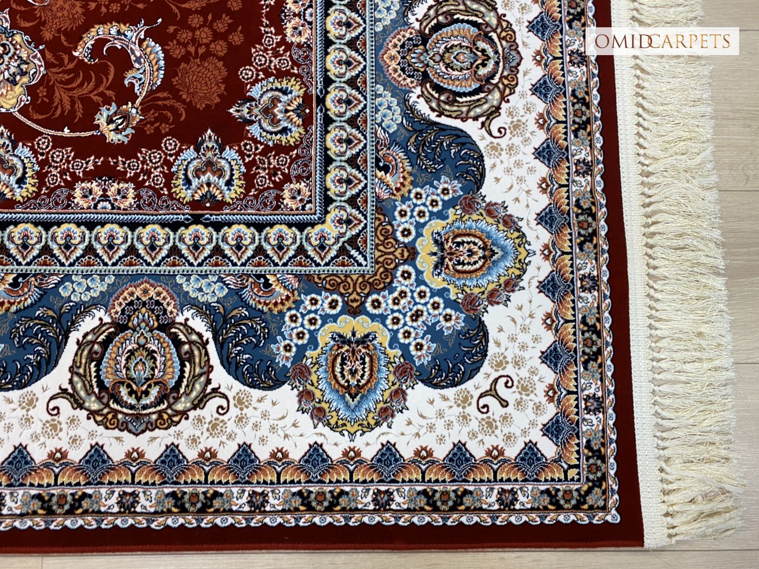 قالین 1200 شانه * Rood Tapijt Laagpolig Klassiek Vloerkleed - Omid Premium Classic Hand Look - 3 Miljoen punten/m²