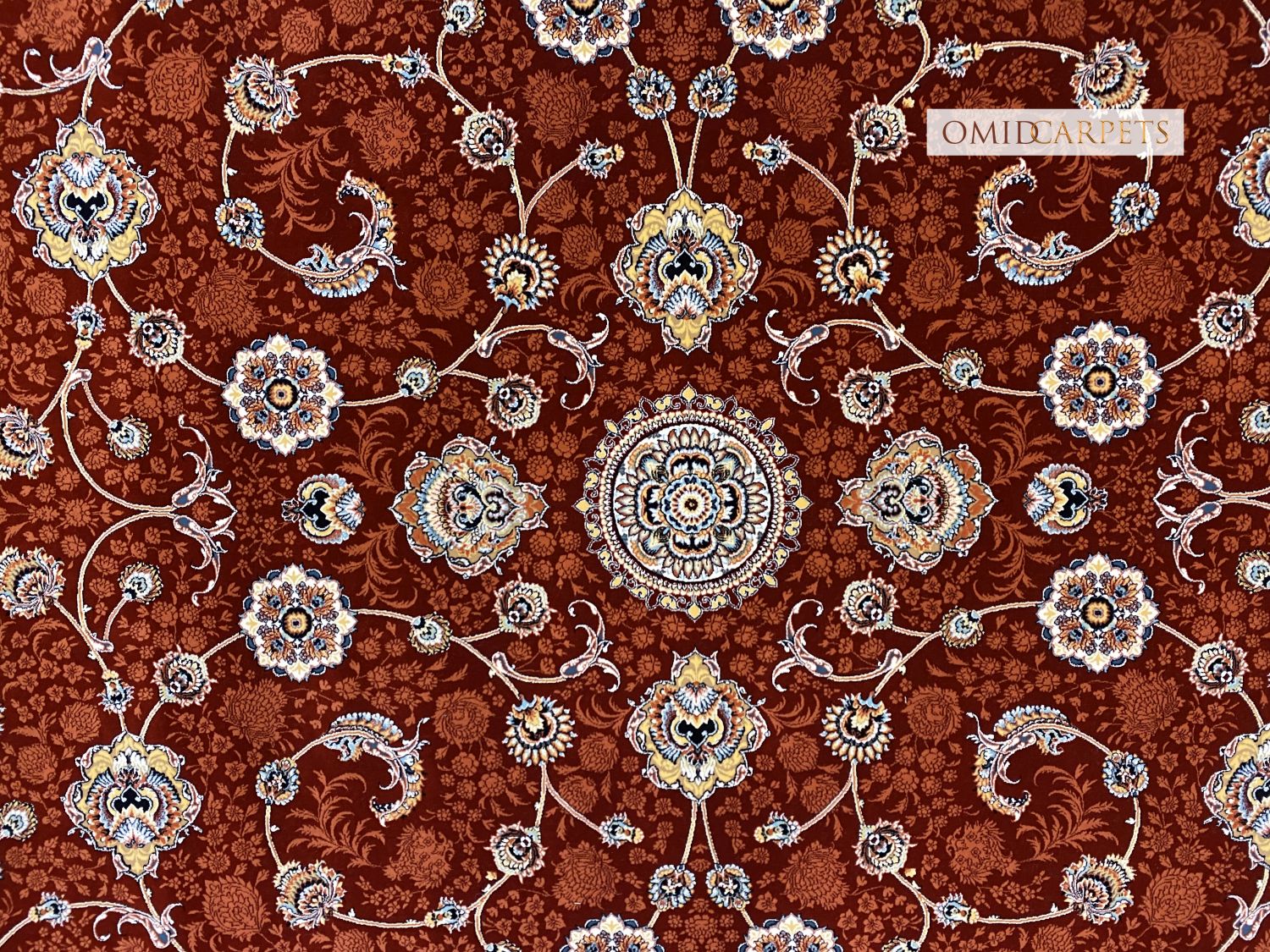 قالین 1200 شانه * Rood Tapijt Laagpolig Klassiek Vloerkleed - Omid Premium Classic Hand Look - 3 Miljoen punten/m²