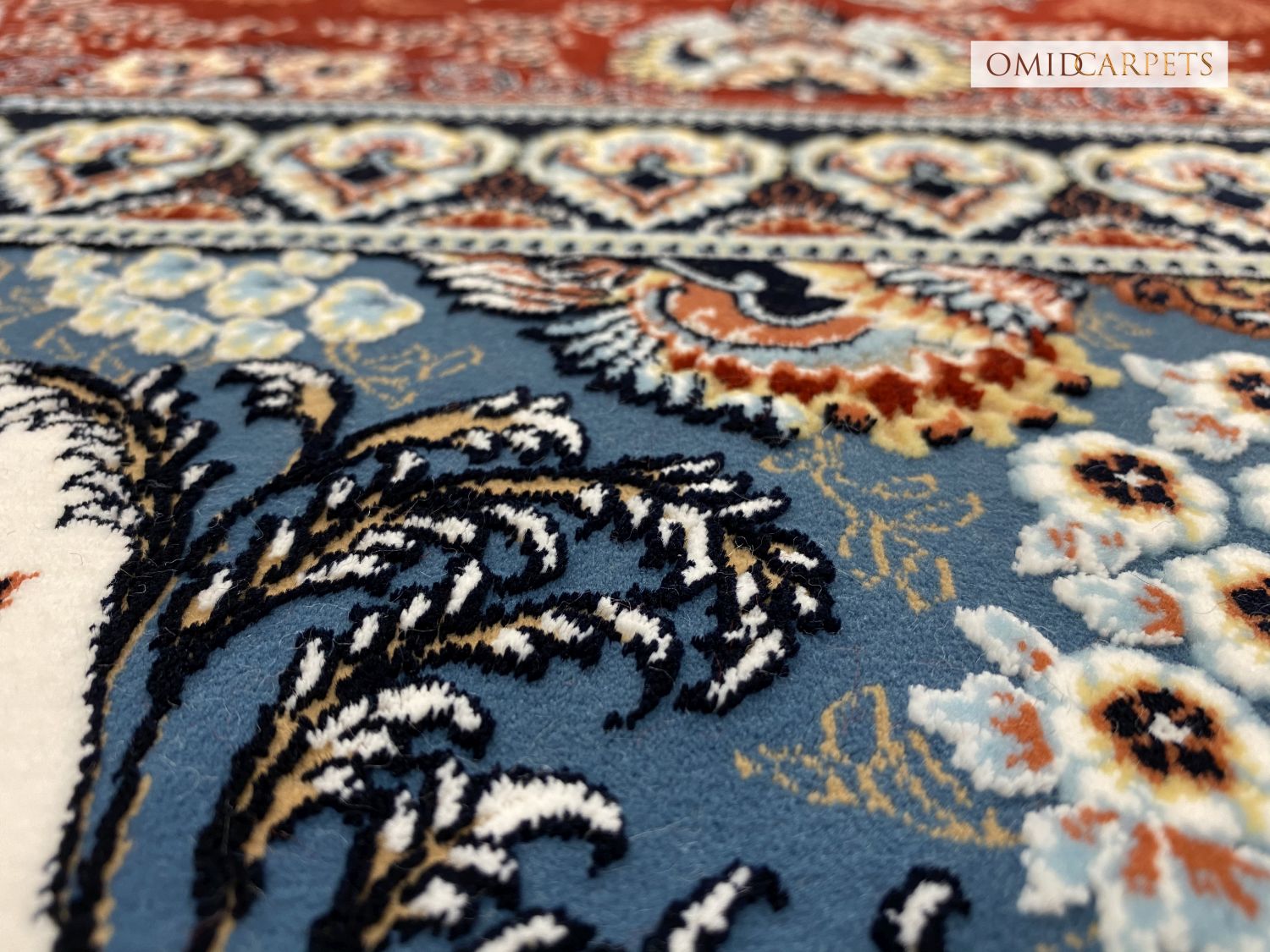 قالین 1200 شانه * Rood Tapijt Laagpolig Klassiek Vloerkleed - Omid Premium Classic Hand Look - 3 Miljoen punten/m²