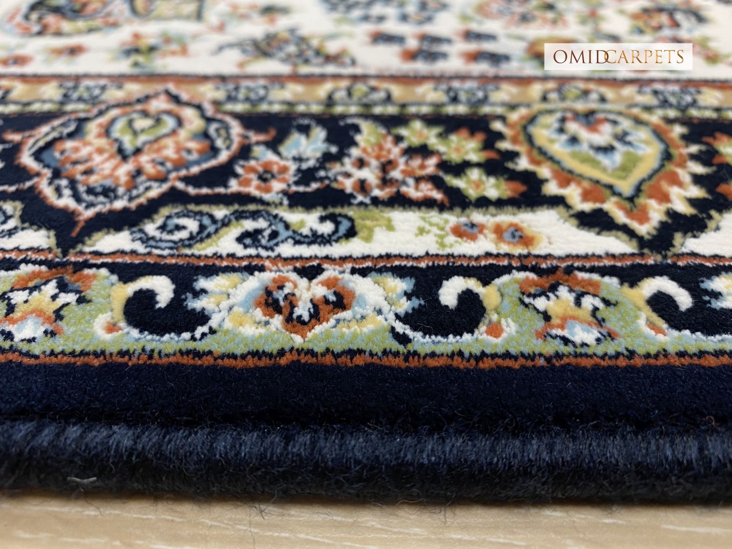 قالین 1200 شانه * Blauw Tapijt Laagpolig Klassiek Vloerkleed - Omid Premium Classic Hand Look - 3 Miljoen punten/m²