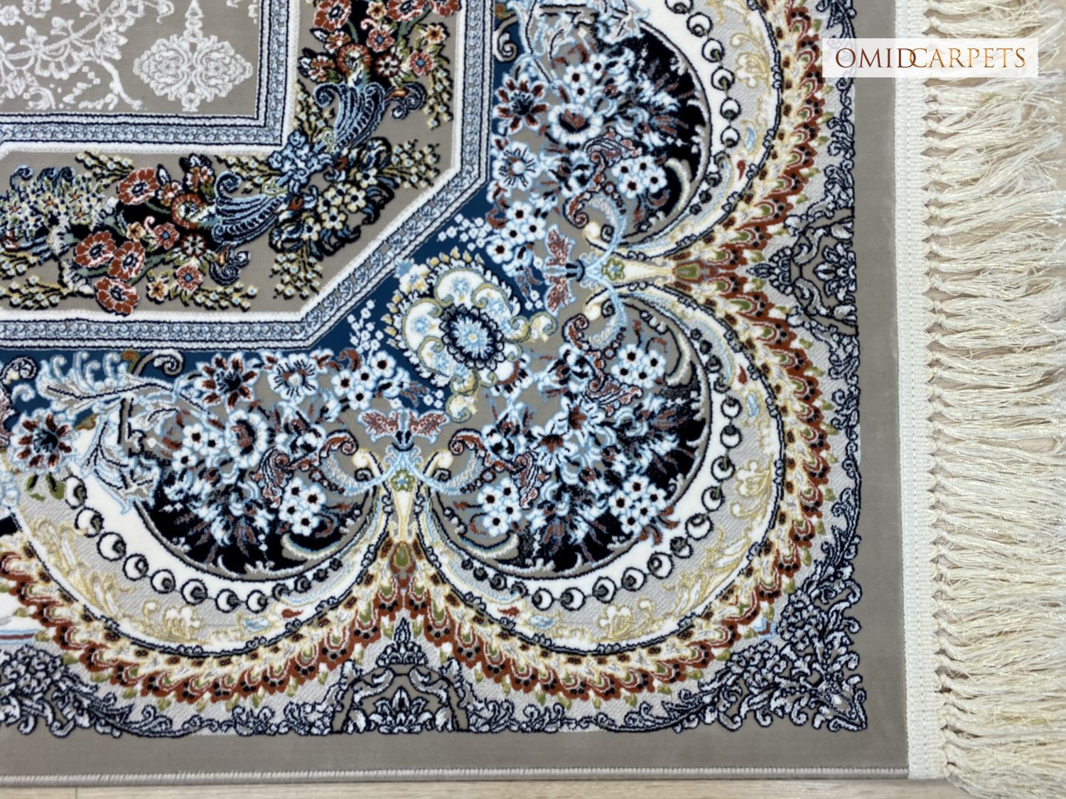 Grijs Tapijt Laagpolig Klassiek Vloerkleed - Omid Premium Classic Hand Look - 3 Miljoen punten/m²