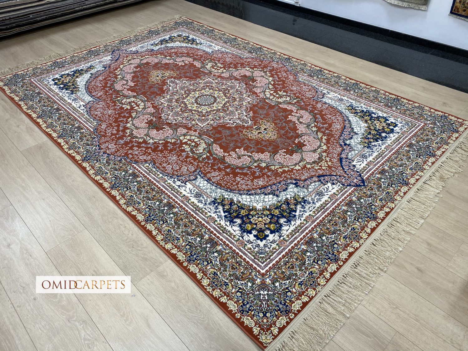 قالین 1200 شانه * Rood Tapijt Laagpolig Klassiek Vloerkleed - Omid Premium Classic Hand Look - 3 Miljoen punten/m²