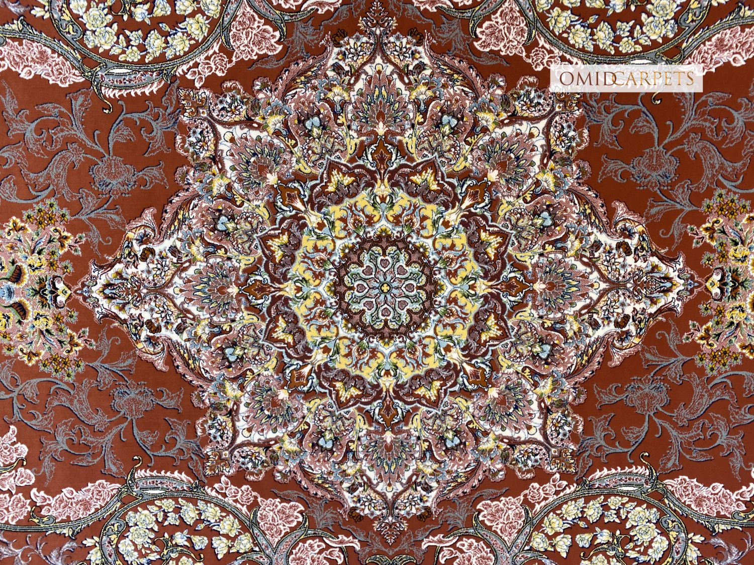 قالین 1200 شانه * Rood Tapijt Laagpolig Klassiek Vloerkleed - Omid Premium Classic Hand Look - 3 Miljoen punten/m²