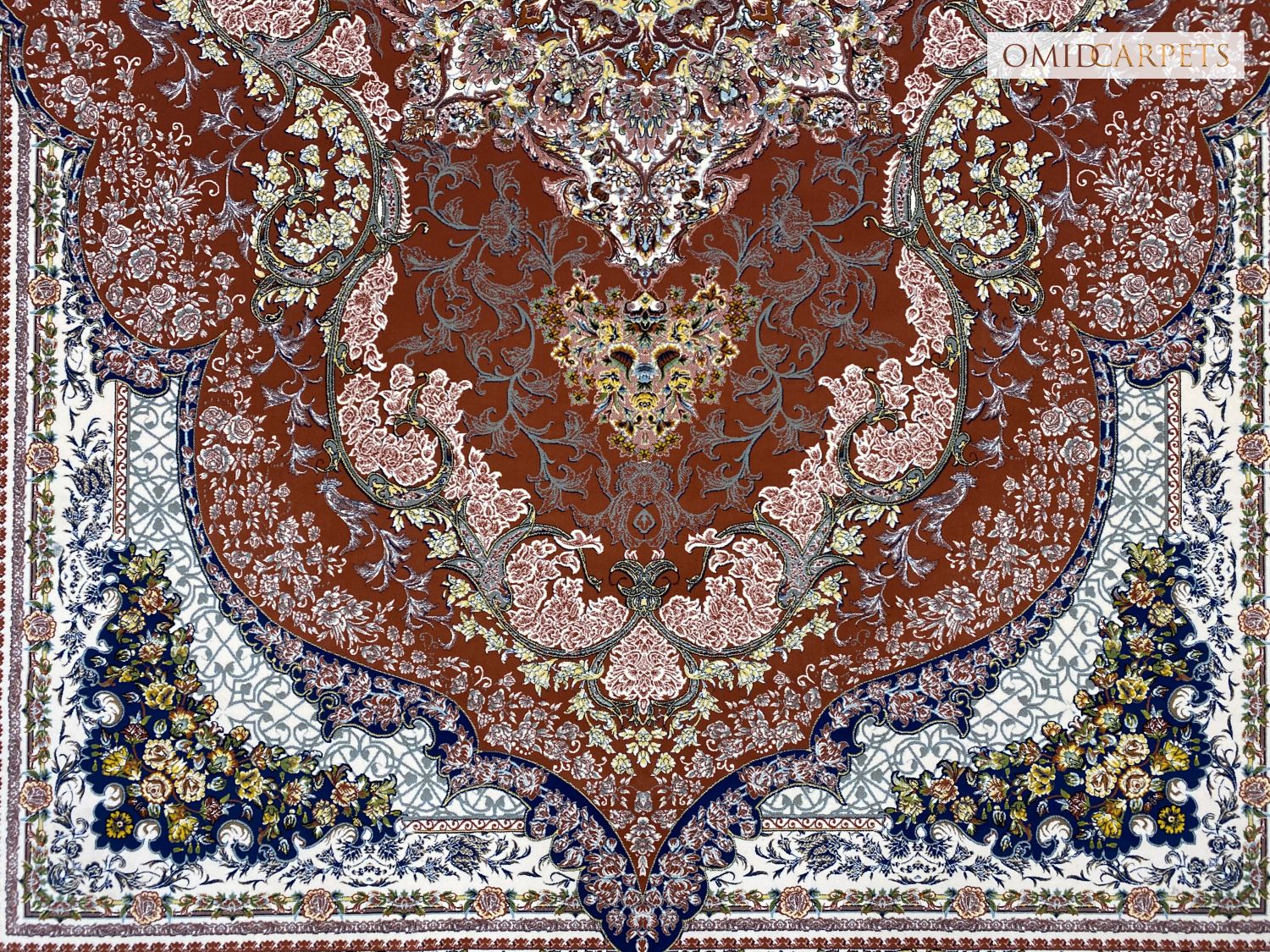 قالین 1200 شانه * Rood Tapijt Laagpolig Klassiek Vloerkleed - Omid Premium Classic Hand Look - 3 Miljoen punten/m²