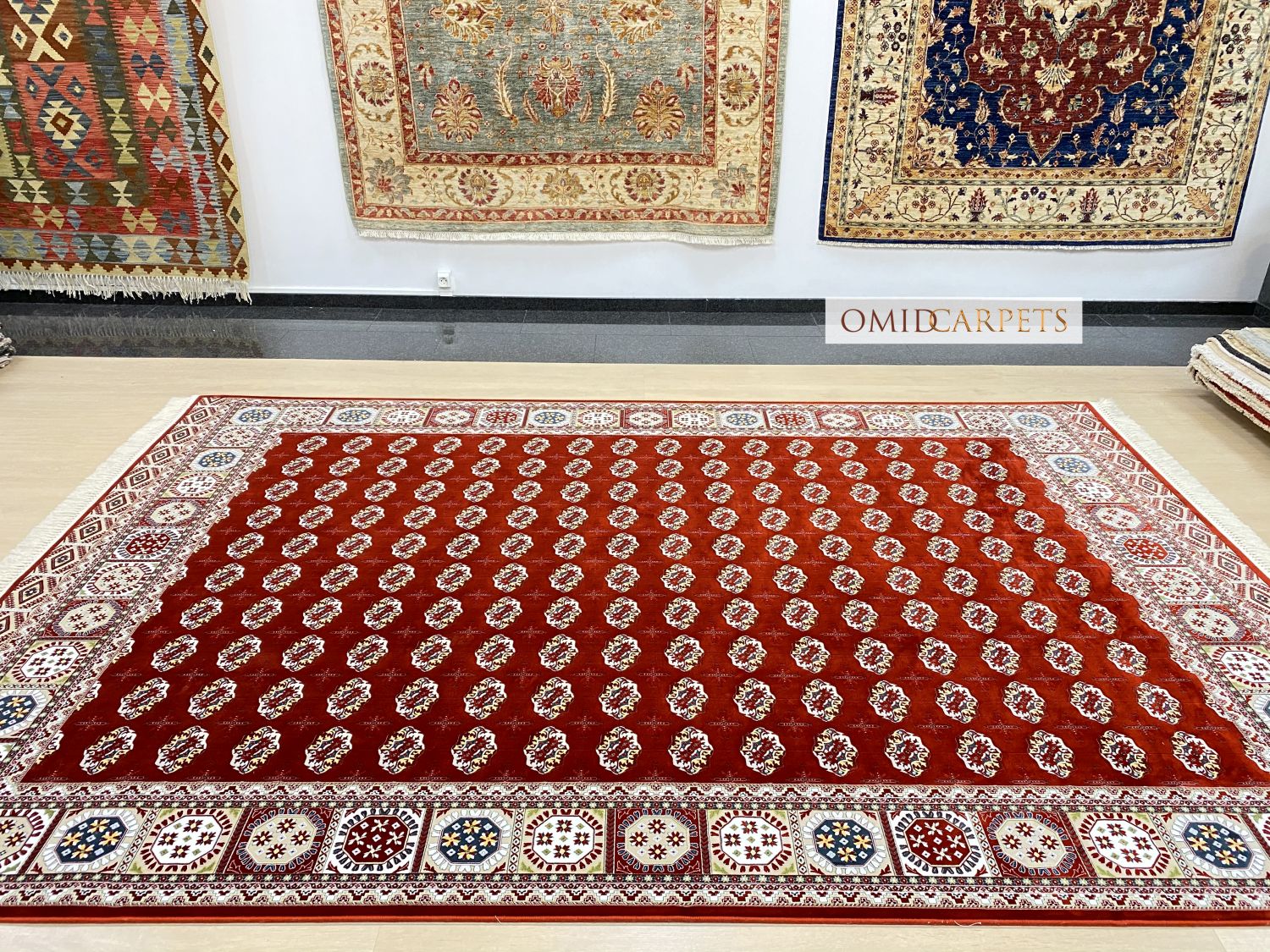 قالین 1200 شانه * Rood Tapijt Laagpolig Klassiek Vloerkleed - Omid Premium Classic Hand Look - 3 Miljoen punten/m²