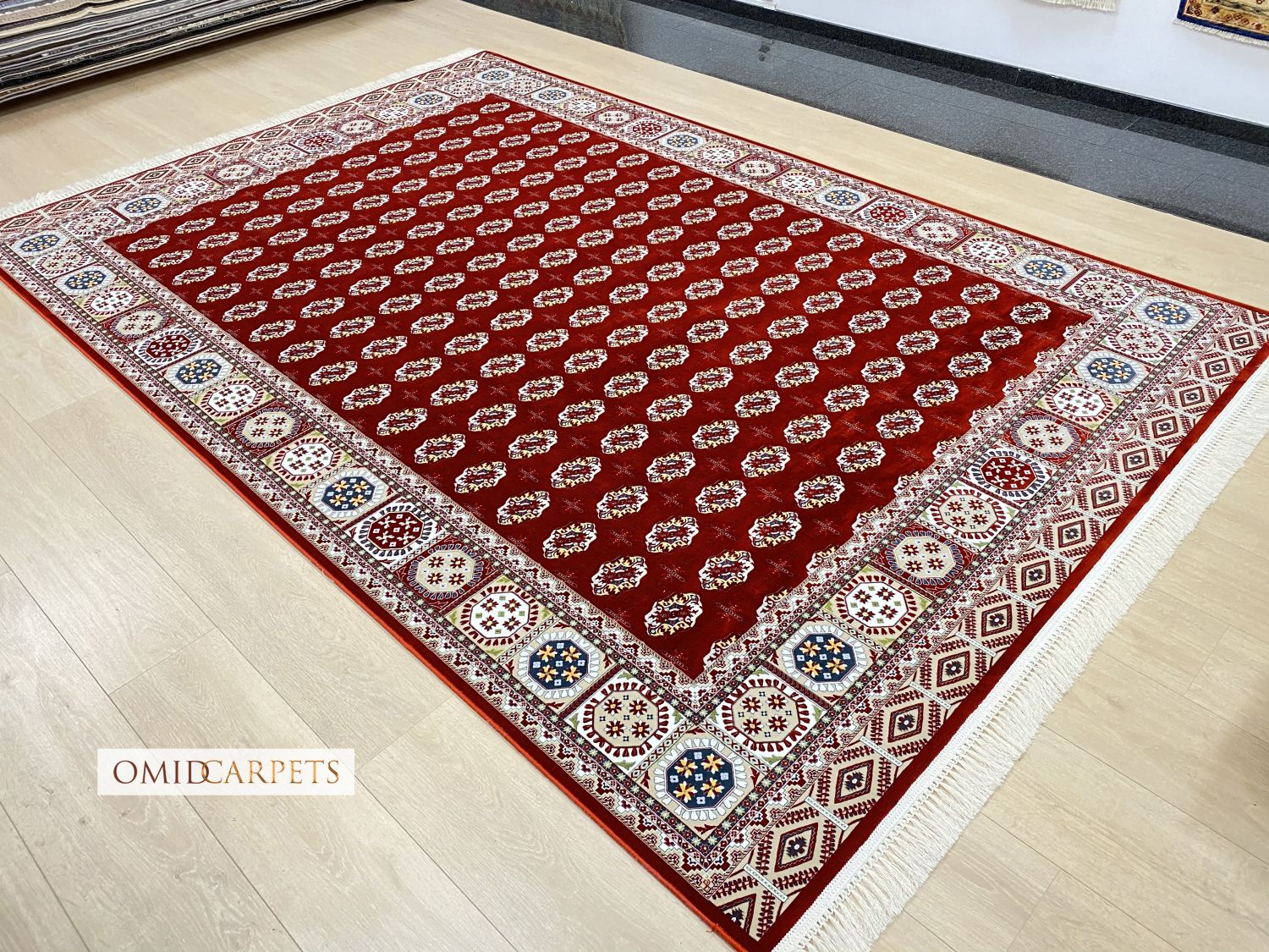 قالین 1200 شانه * Rood Tapijt Laagpolig Klassiek Vloerkleed - Omid Premium Classic Hand Look - 3 Miljoen punten/m²