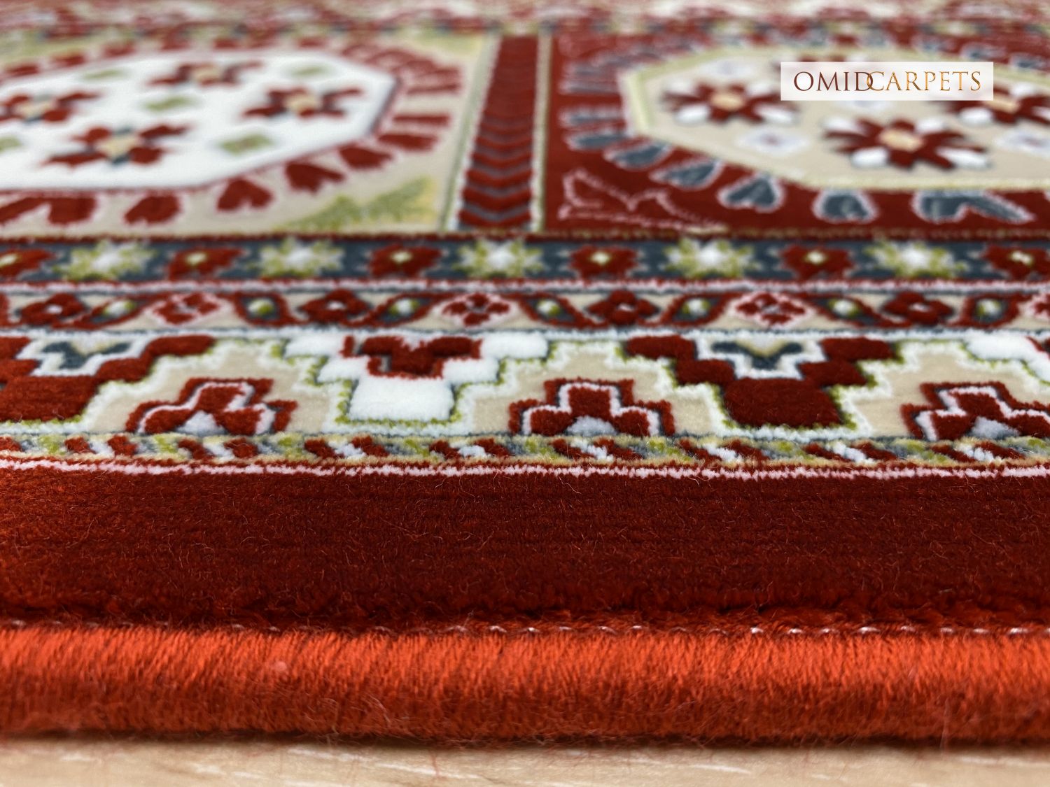 قالین 1200 شانه * Rood Tapijt Laagpolig Klassiek Vloerkleed - Omid Premium Classic Hand Look - 3 Miljoen punten/m²