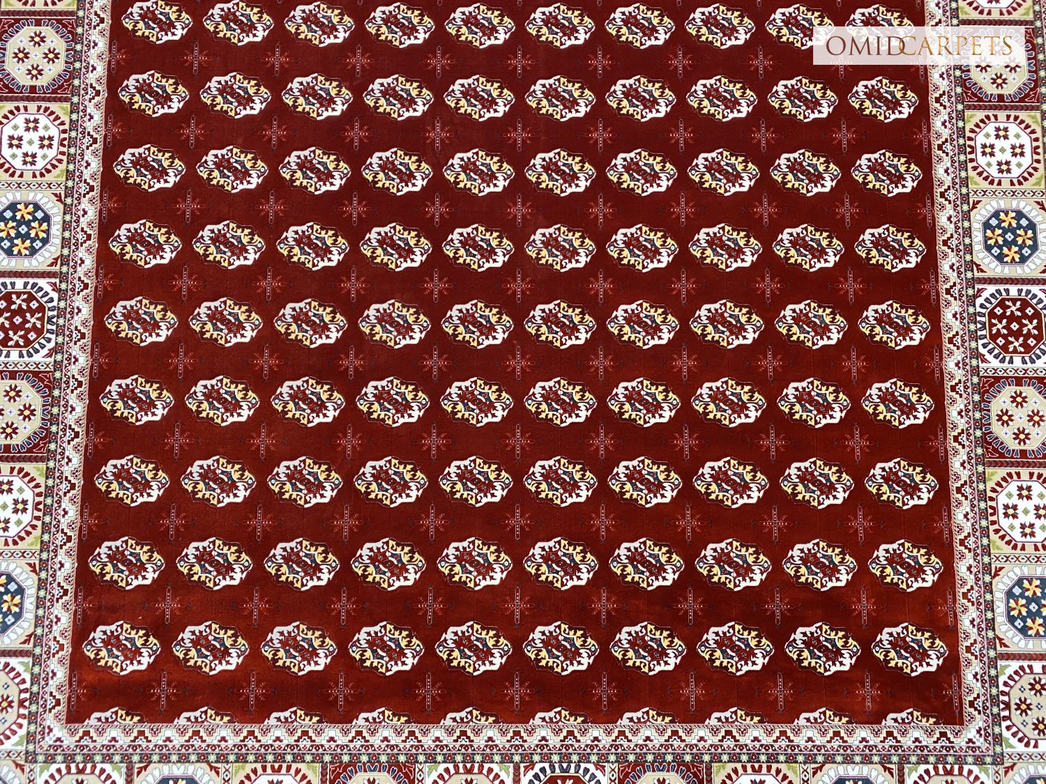 قالین 1200 شانه * Rood Tapijt Laagpolig Klassiek Vloerkleed - Omid Premium Classic Hand Look - 3 Miljoen punten/m²