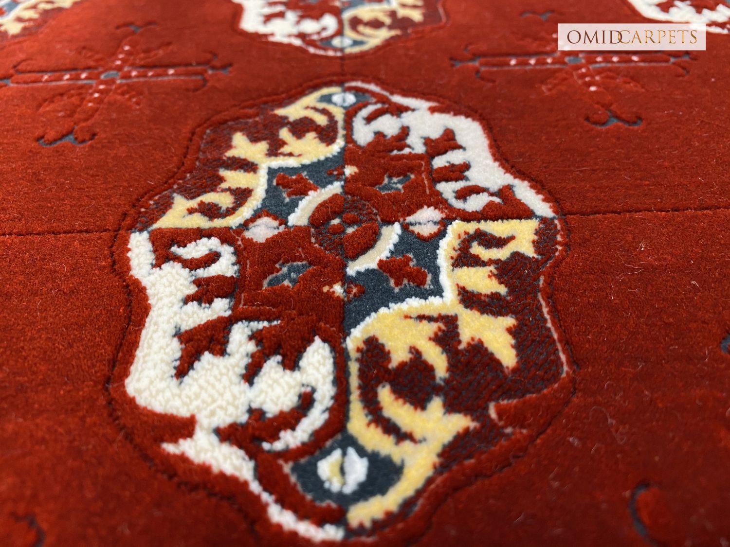 قالین 1200 شانه * Rood Tapijt Laagpolig Klassiek Vloerkleed - Omid Premium Classic Hand Look - 3 Miljoen punten/m²