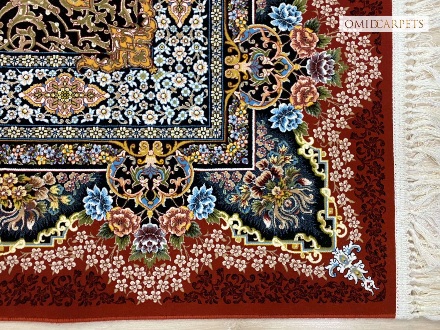 قالین 1200 شانه * Rood Tapijt Laagpolig Klassiek Vloerkleed - Omid Premium Classic Hand Look - 3 Miljoen punten/m²